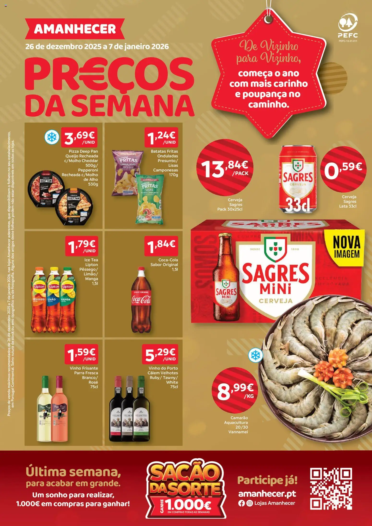 Amanhecer folheto │ válido de 26.12.2025 | Página: 1 | Produtos: Queijo, Cheddar, Presunto, Vinho
