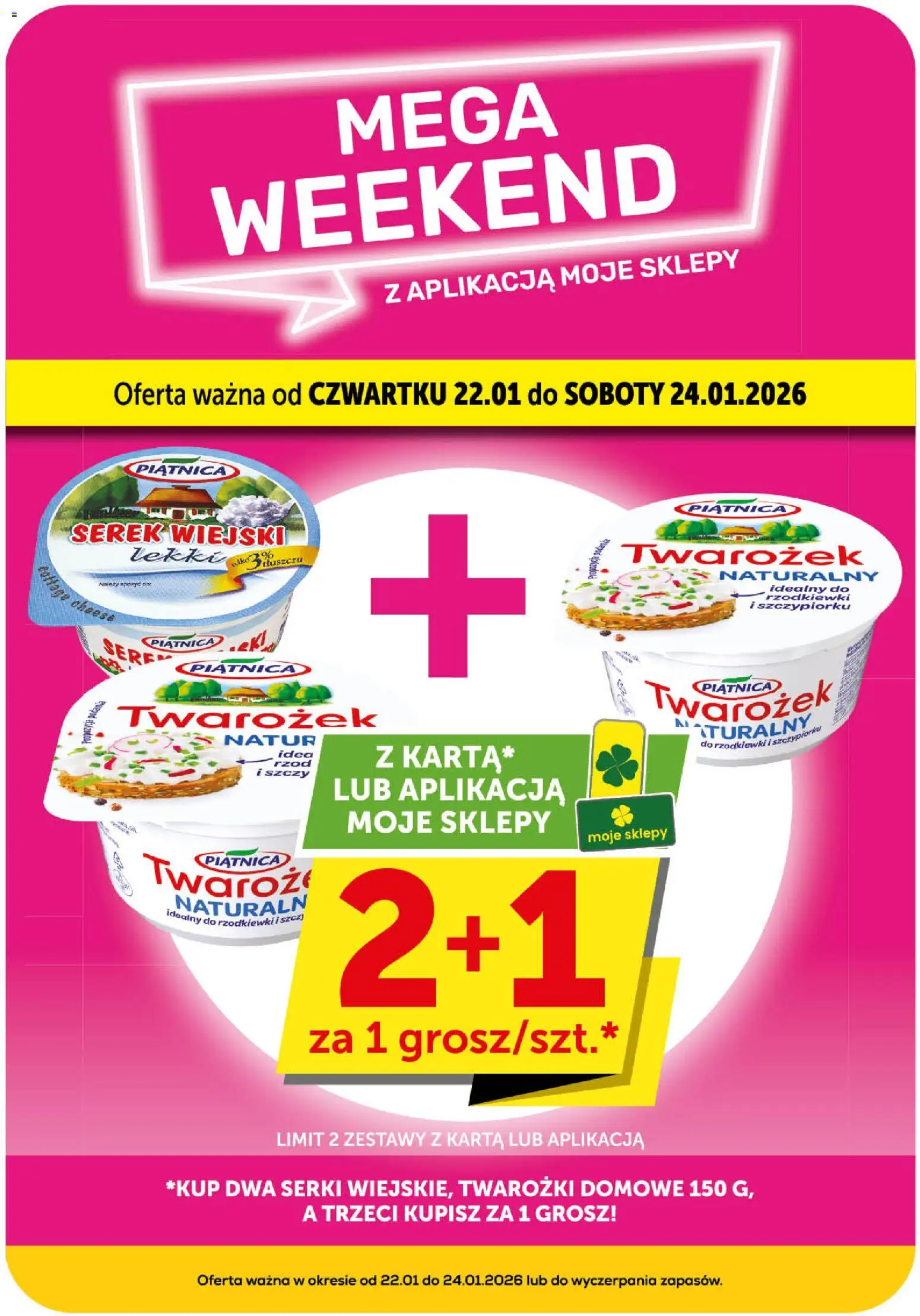 Groszek Gazetka - Market od 22.01.2026 | Strona: 4 | Produkty: Karta, Serek, Serek wiejski, Twarożek