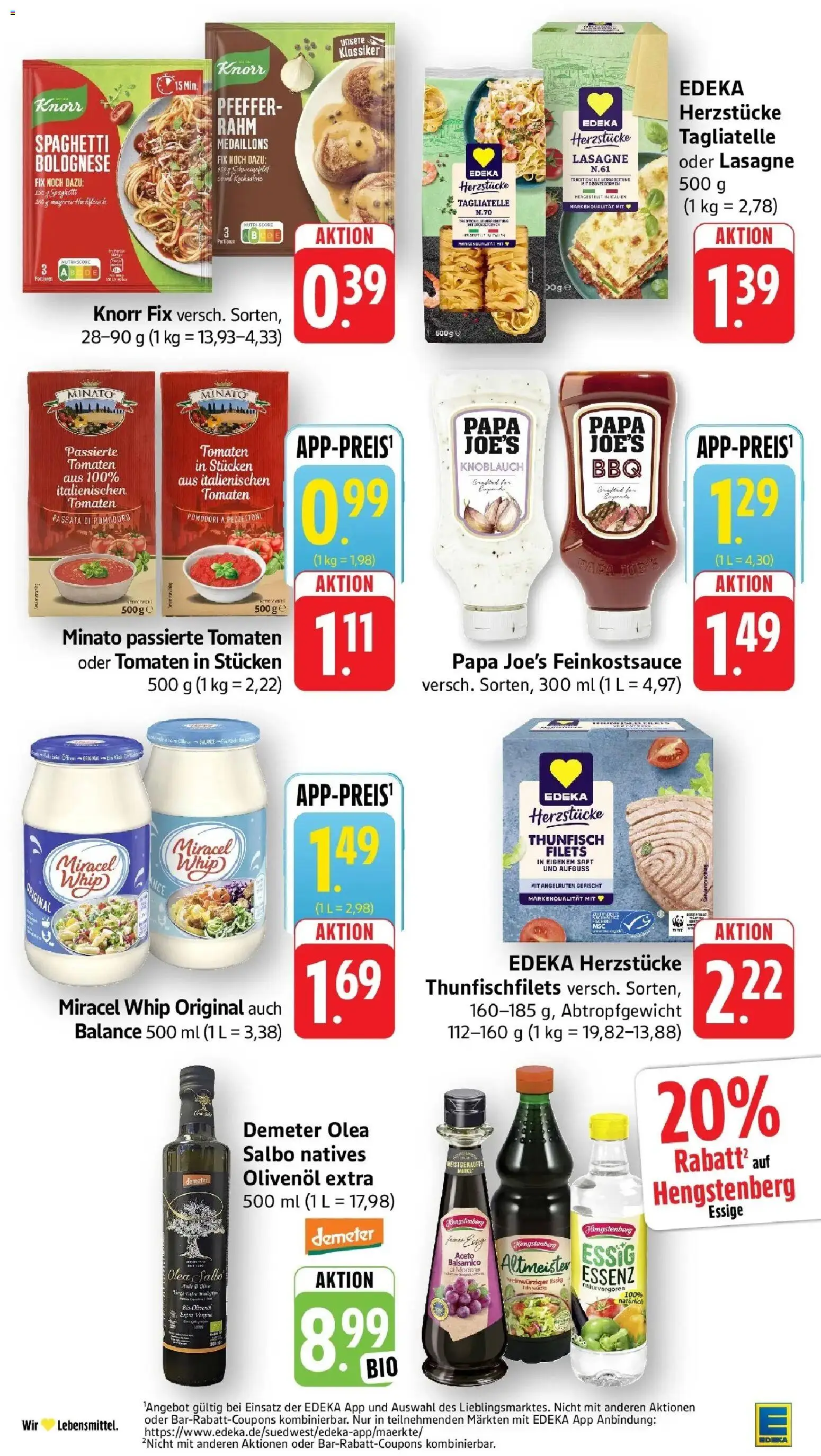 Edeka prospekt Schriesheim	 – gültig ab 15.03.2026 | Seite: 31 | Produkte: Knorr fix, Olivenol, Tomaten, Saft