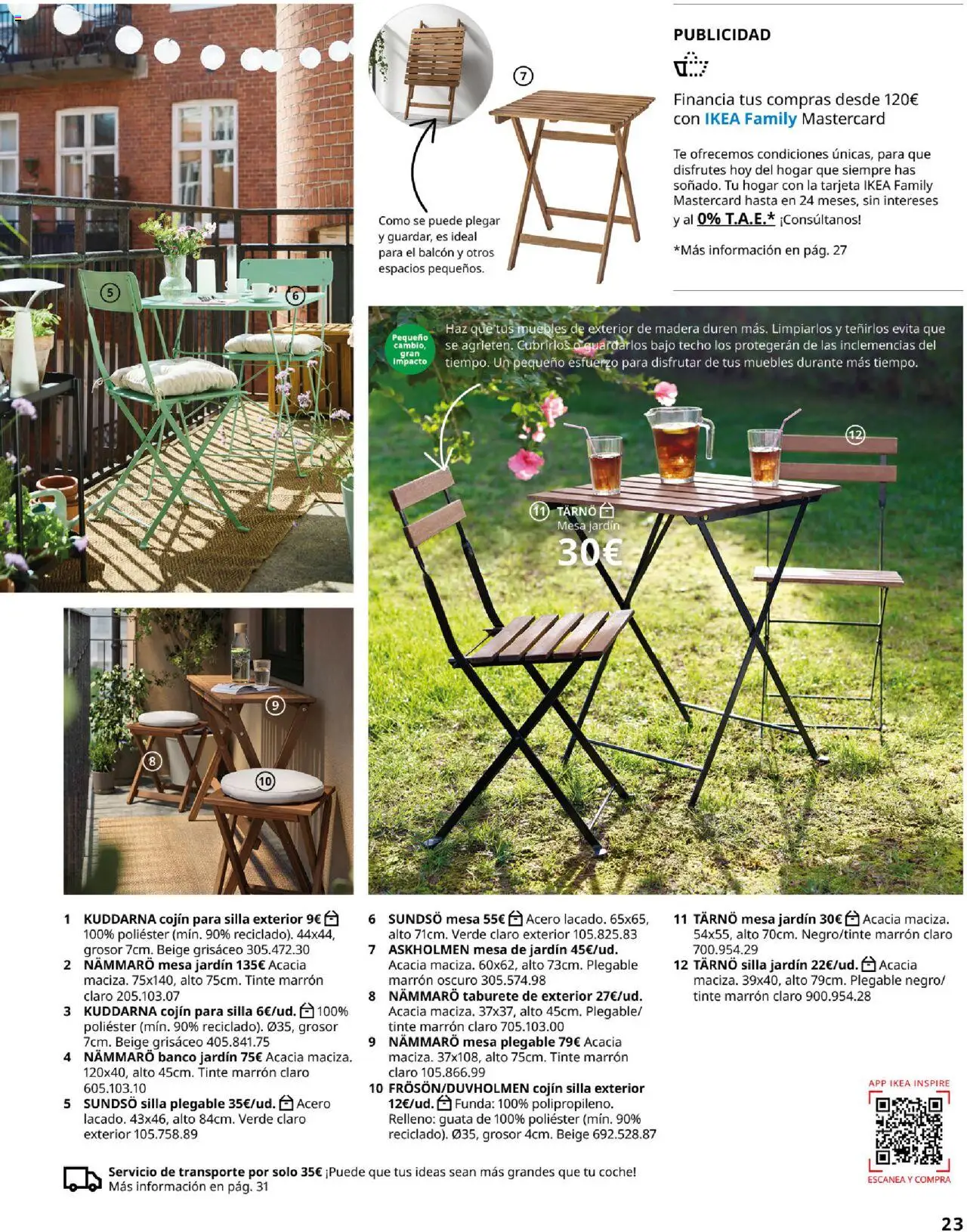 Catálogo IKEA Comedores │ válido desde el 01.09.2025 | Página: 23 | Productos: Mesa de jardín, Muebles, Cojín, Mesa