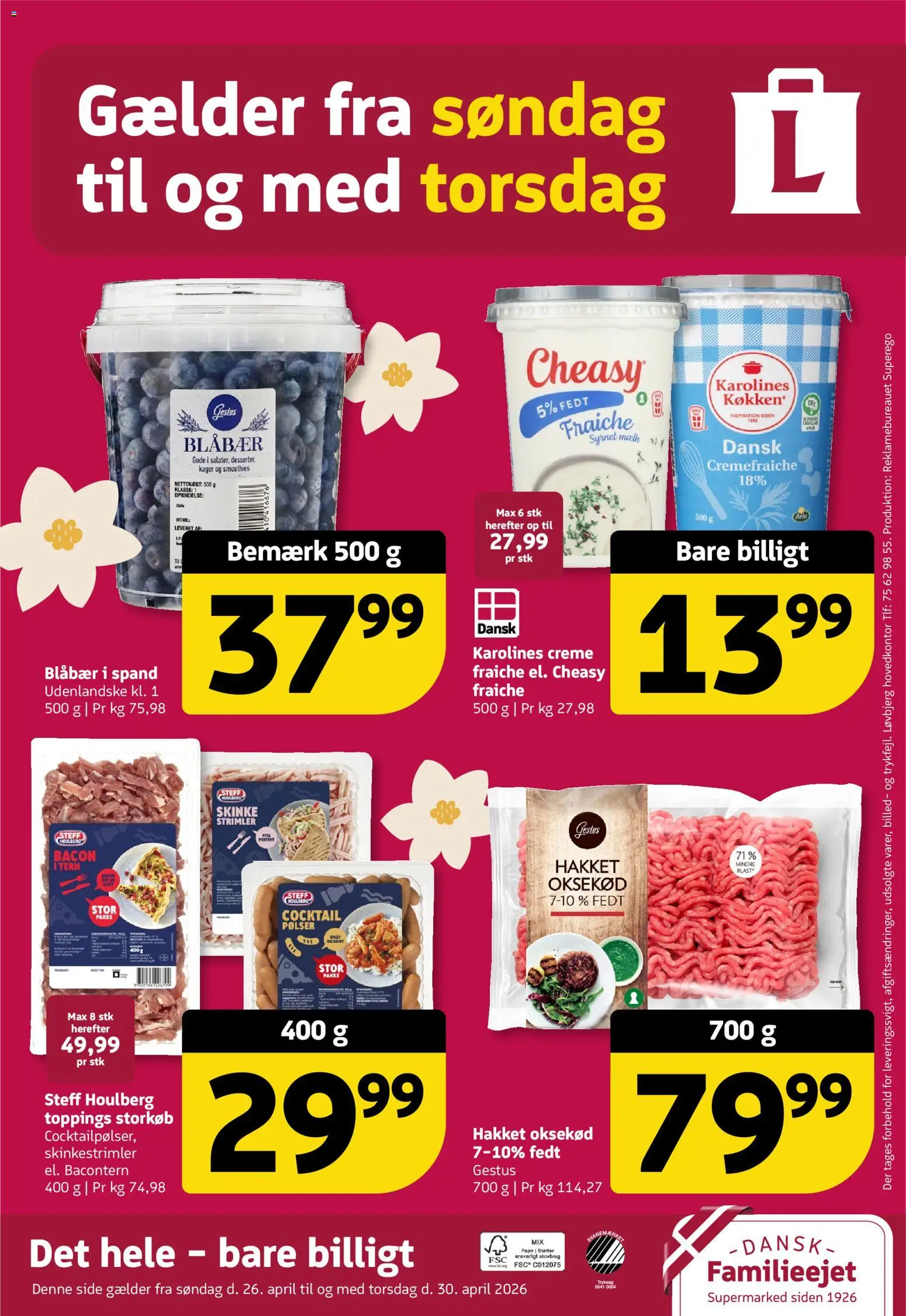 Løvbjerg tilbudsavis – gyldig fra 24.04.2026 | Side: 32 | Produkter: Mælk, Creme, Oksekød, Kager