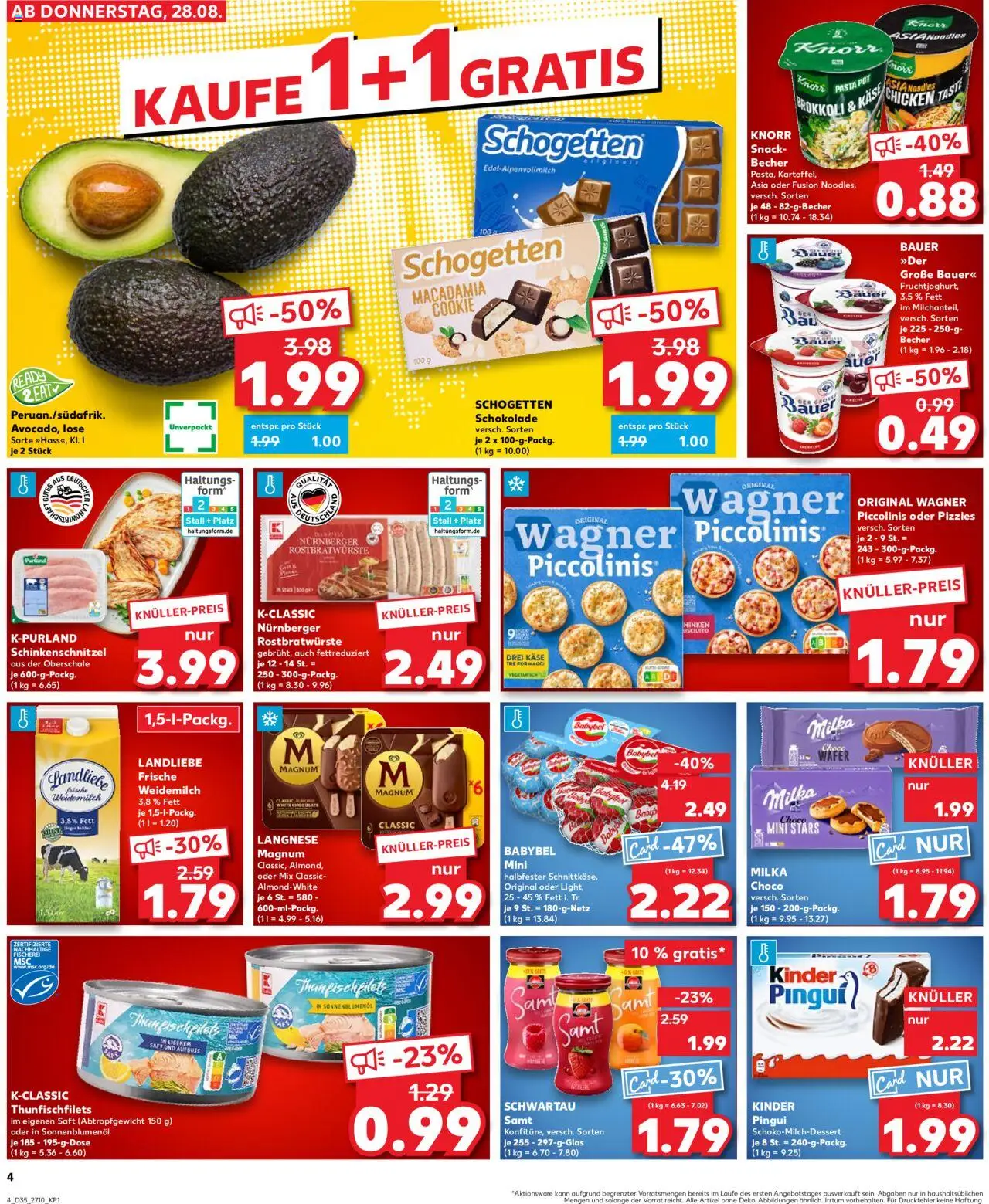 Kaufland prospekt Zeitz	 - gültig ab dem 28.08.2025 | Seite: 4 | Produkte: Käse, Milka, Brokkoli, Saft