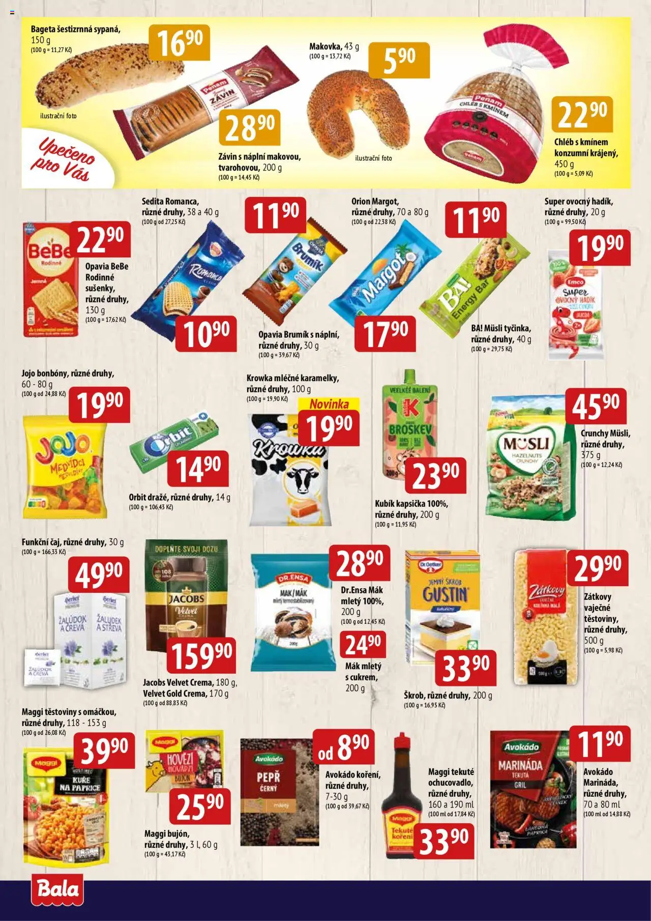 BALA velký leták od 06.08.2025 | Strana: 4 | Produkty: Maggi, Velvet, Müsli, Bageta