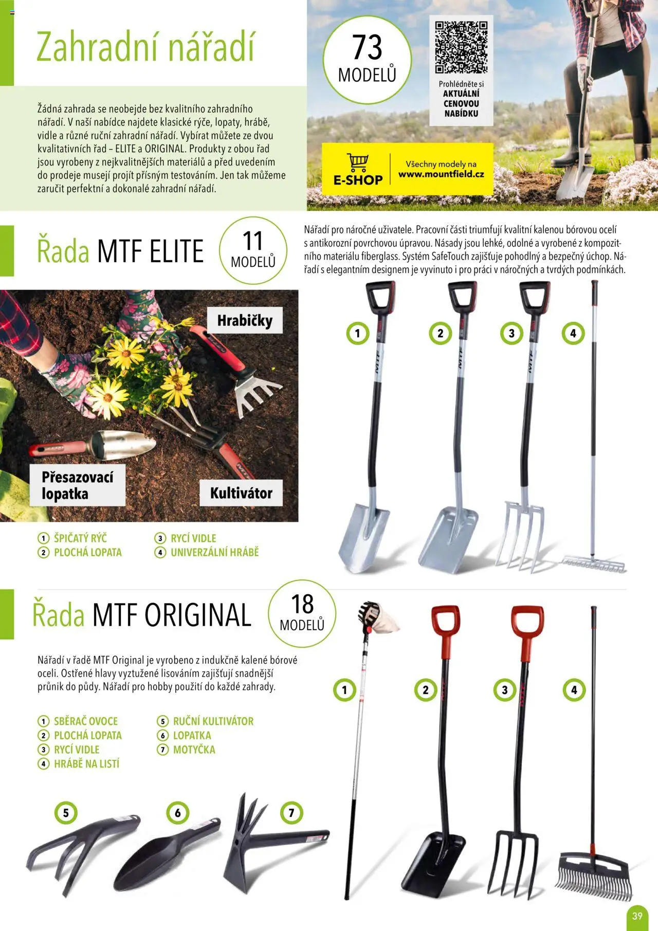 Mountfield katalog 2025 od 16.04.2025 | Strana: 39 | Produkty: Zahrada, Kultivátor, Vidle, Rýč