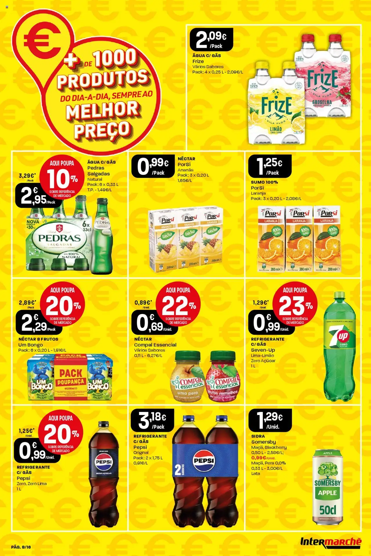 Intermarché folheto │ válido de 31.07.2025 | Página: 8 | Produtos: Agua, Refrigerante, Sumo, Somersby