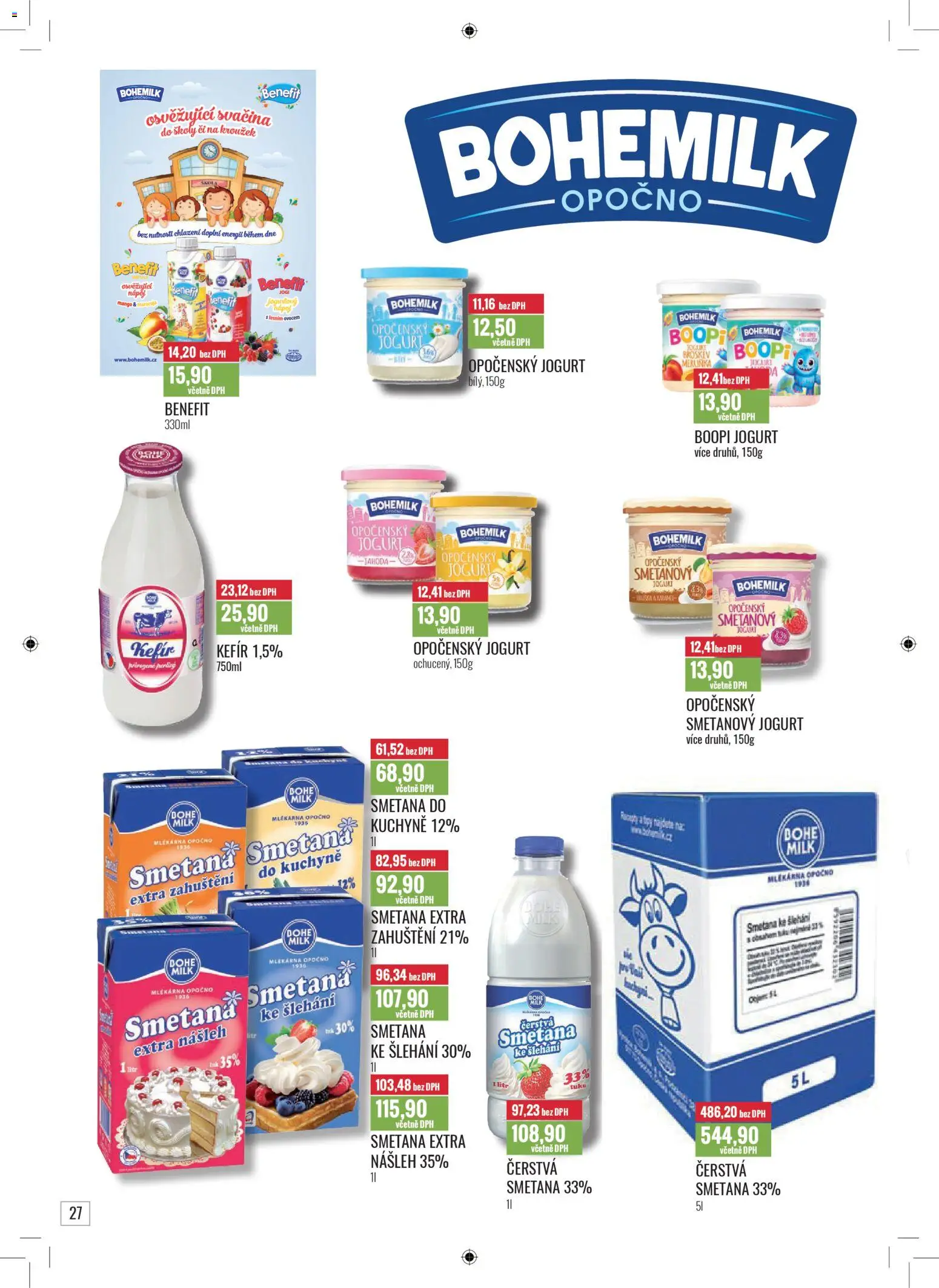 Ratio leták od 01.01.2026 | Strana: 28 | Produkty: Opočenský jogurt, Smetana, Smetana ke šlehání, Kuchyně