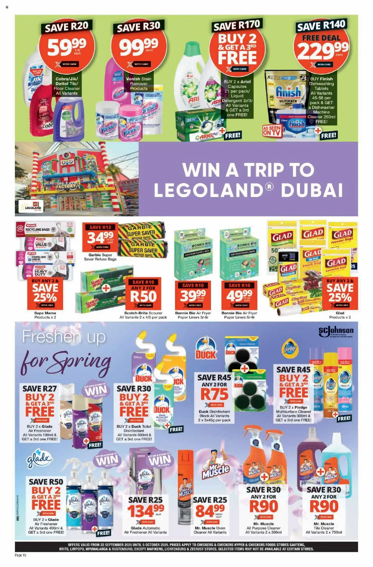 New Checkers catalogue – valid from 22.09.2025 | Page: 16 | Products: Freezer, Refuse bags, Paper, Freezer bags
