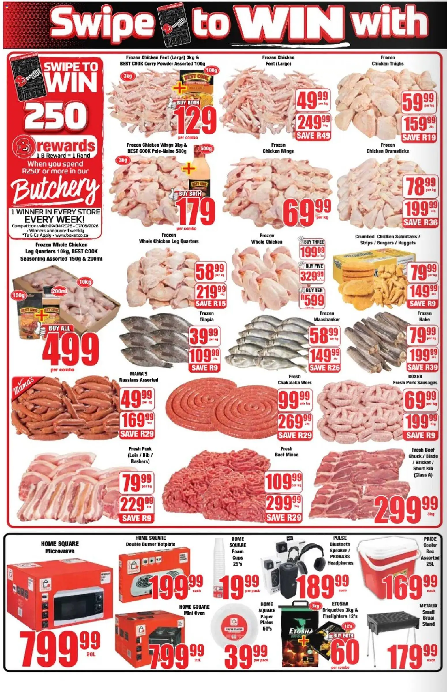 New Boxer catalogue – valid from 23.04.2026 | Page: 2 | Products: Magdalenas, Cooler, Sausage, Paper plates