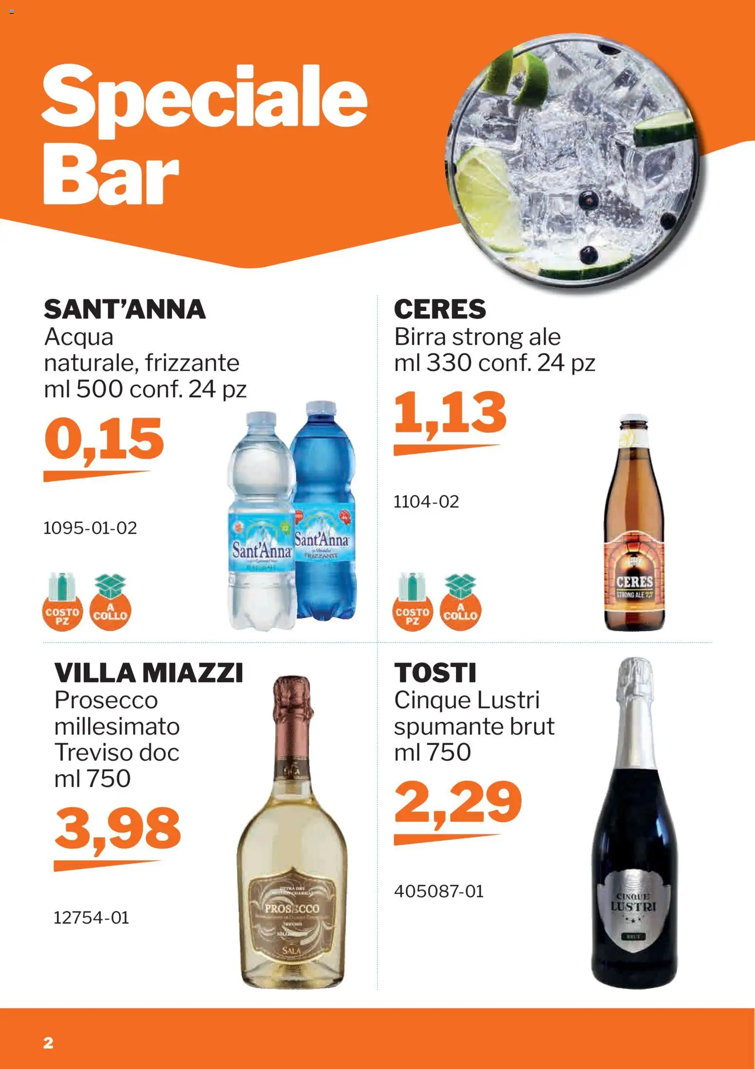 Volantino Sogegross del 08.04.2026 | Pagina: 2 | Prodotti: Birra, Acqua, Ceres, Spumante