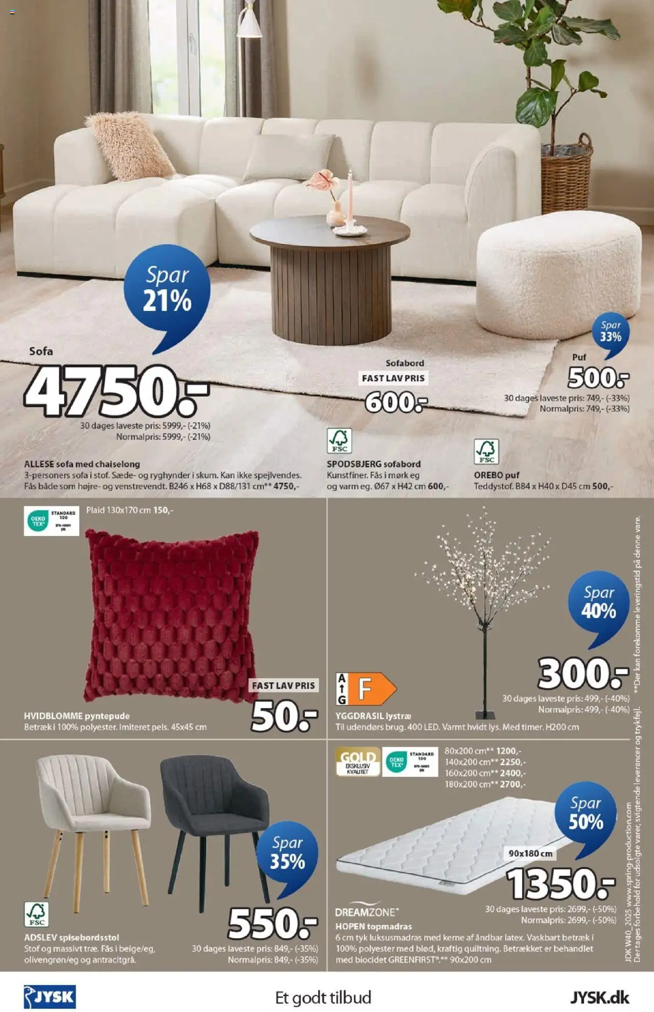JYSK tilbudsavis – gyldig fra 03.10.2025 | Side: 24 | Produkter: Sofa, Stof, Søm, Puf