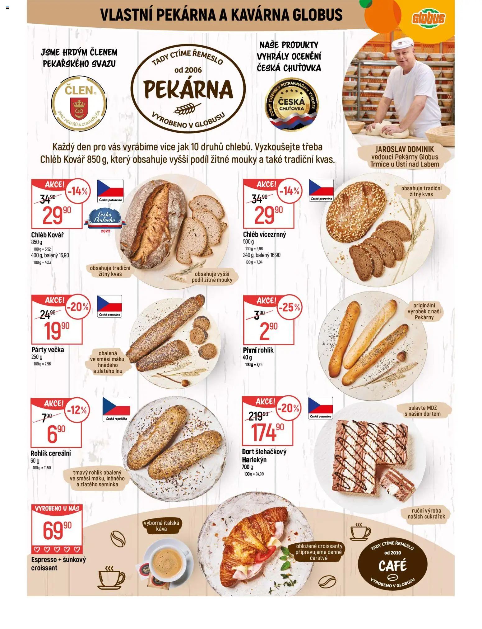 Globus leták - Trmice od 04.03.2026 | Strana: 6 | Produkty: Globus, Chléb, Pekárna, Dort