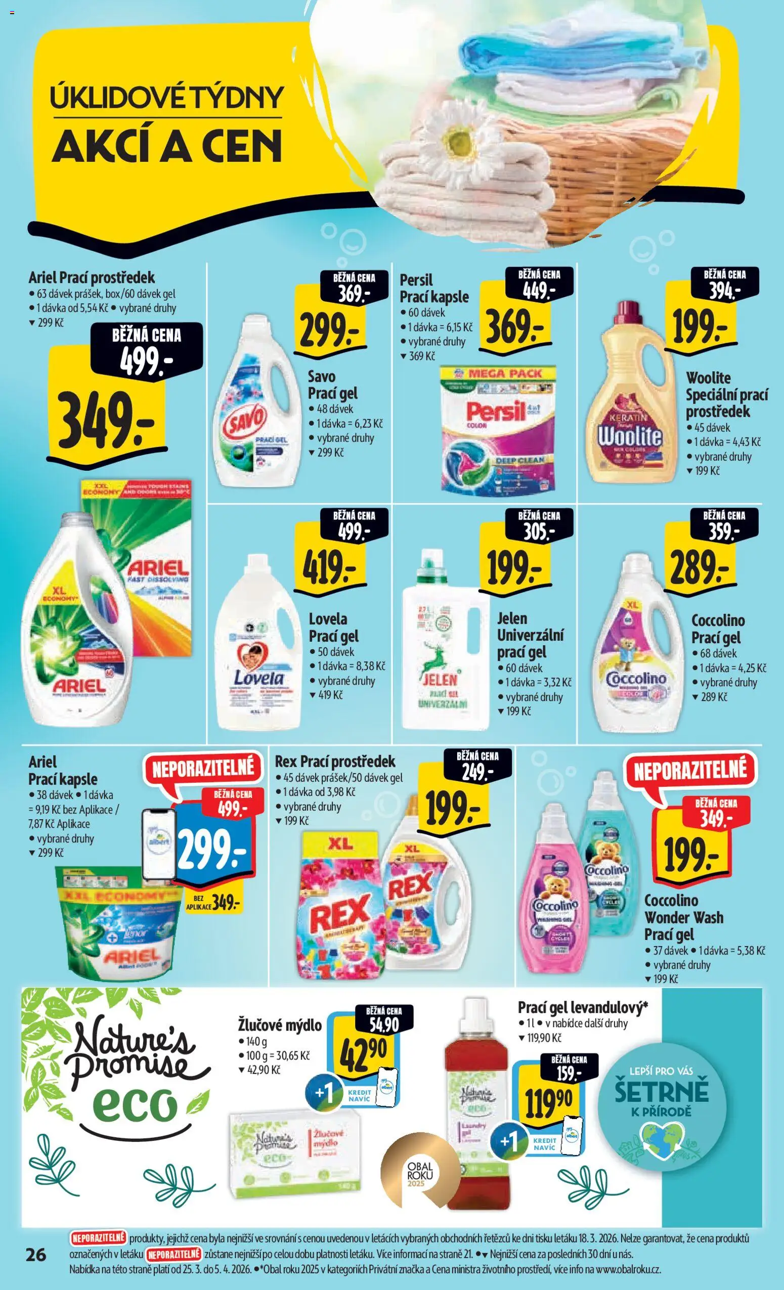 Albert leták - Hypermarket od 25.03.2026 | Strana: 34 | Produkty: Prací prostředek, Kapsle, Jelen, Ariel
