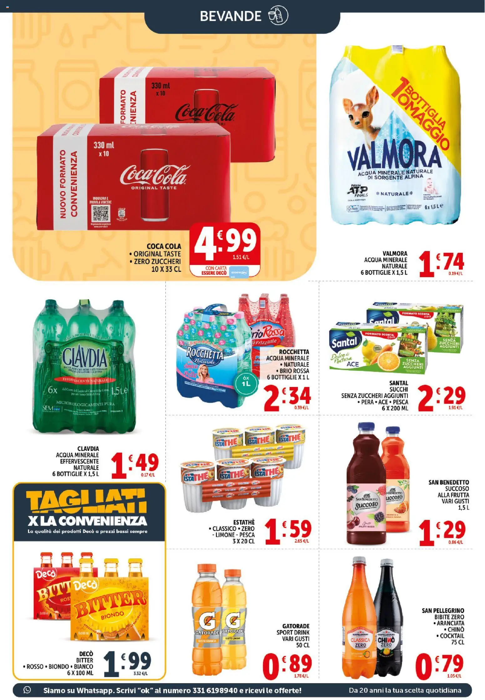 Volantino Decò del 21.04.2026 | Pagina: 15 | Prodotti: Acqua minerale, Bottiglia, Coca Cola, Aperitivo