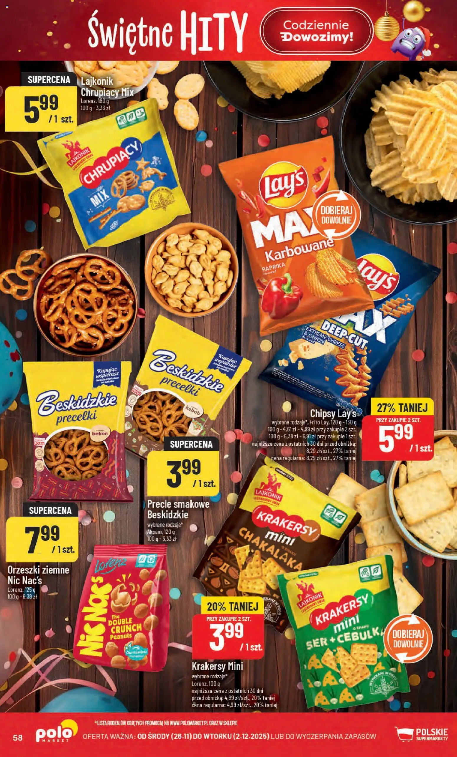POLOmarket Black Friday od 26.11.2025 | Strona: 58 | Produkty: Chipsy, Kebab, Ser, Orzeszki ziemne