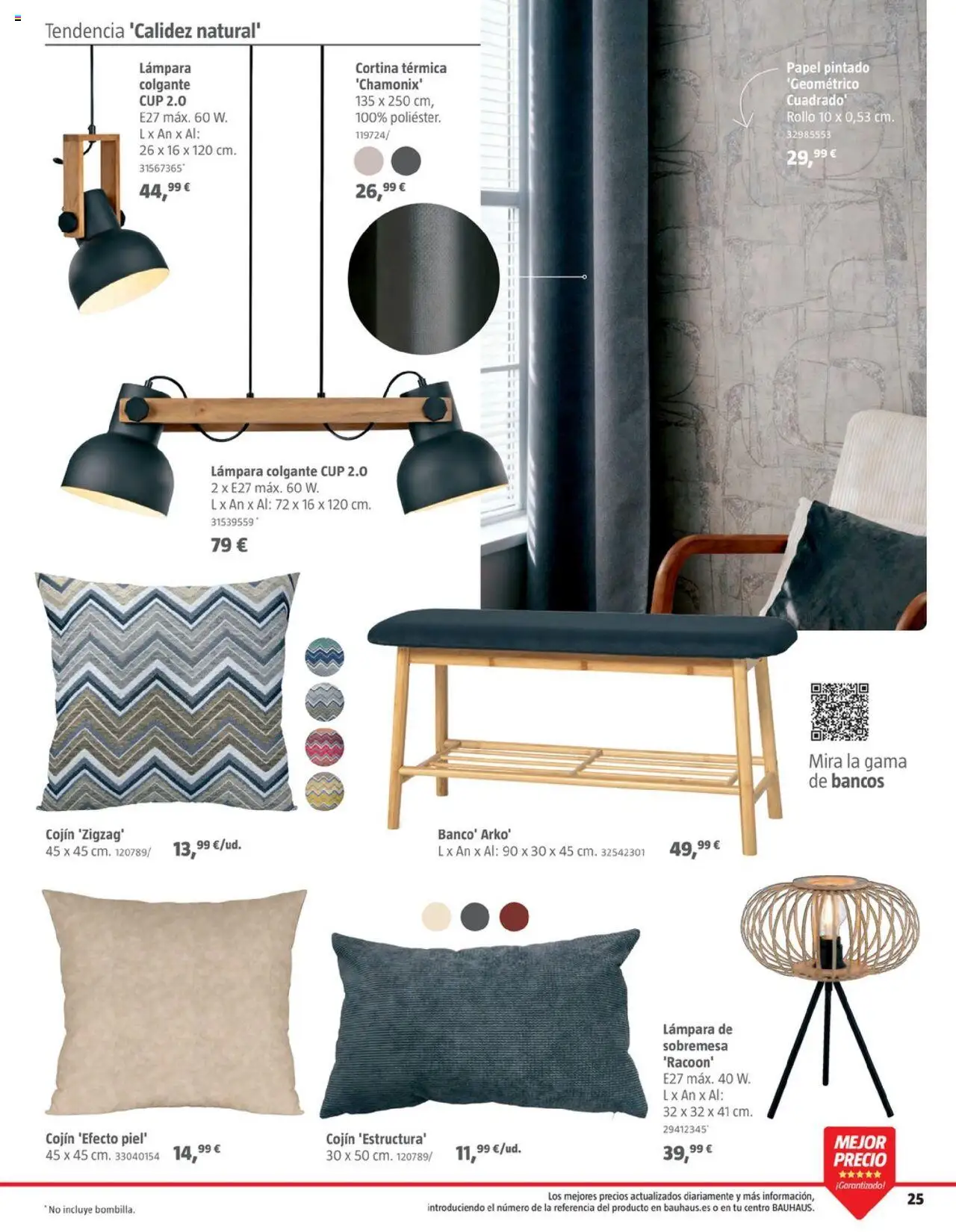 Bauhaus - Decoracion │ válido desde el 16.10.2025 | Página: 25 | Productos: Cortina, Cojín, Lámpara