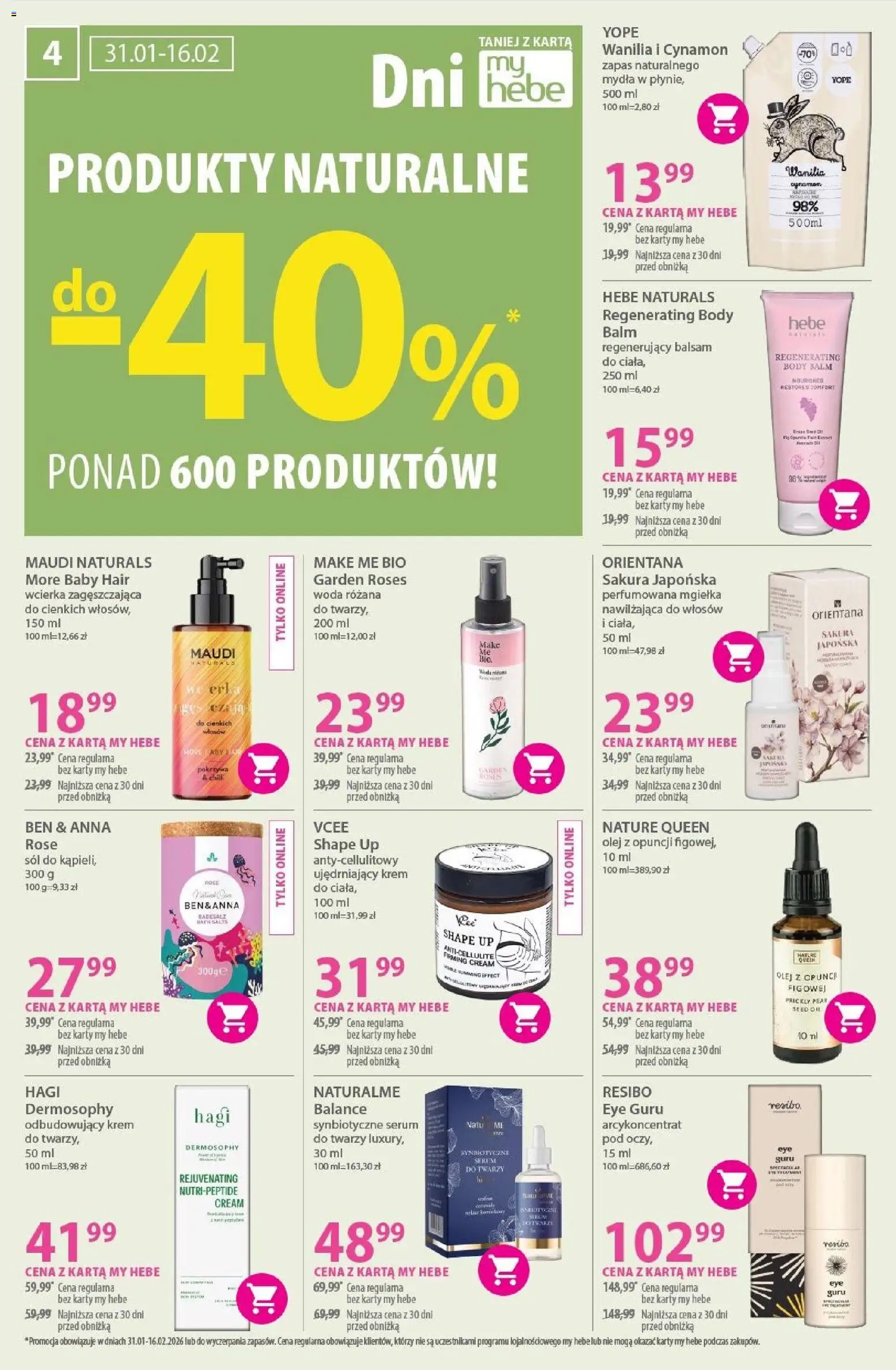 Hebe Gazetka od 31.01.2026 | Strona: 4 | Produkty: Cynamon, Olej, Body, Krem