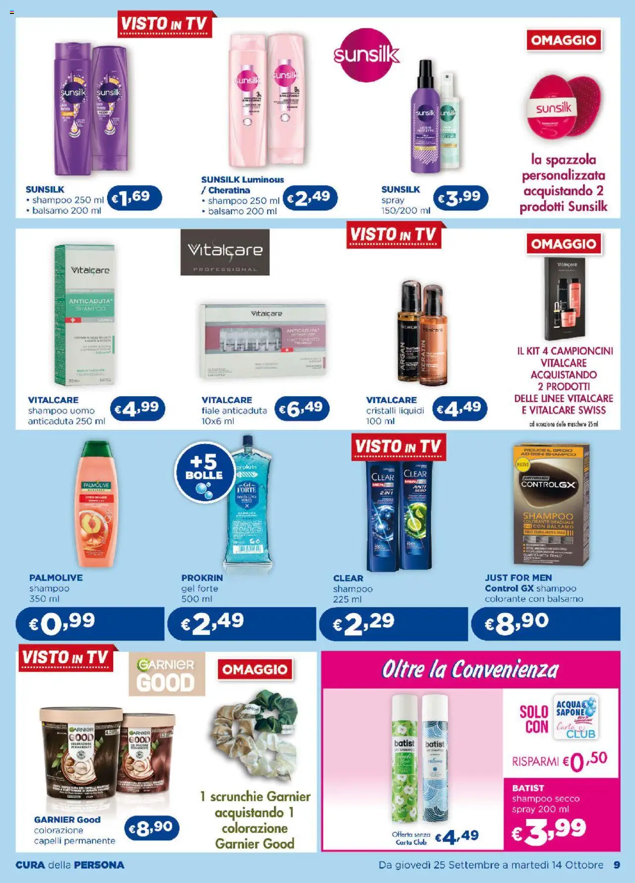Volantino Acqua e Sapone del 25.09.2025 | Pagina: 9 | Prodotti: Spazzola, Shampoo, Balsamo, TV