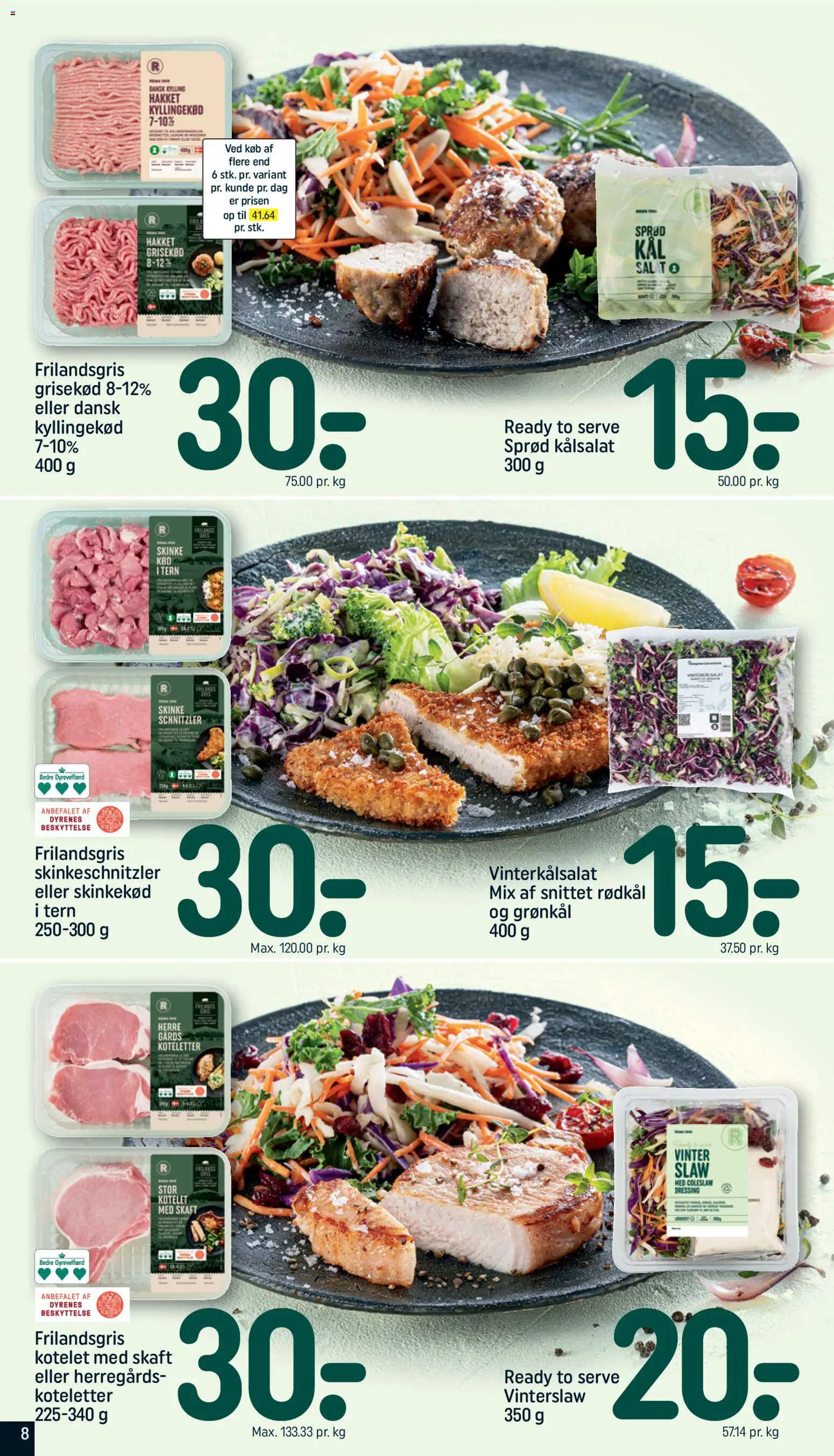 Rema 1000 tilbudsavis – gyldig fra 11.01.2026 | Side: 8 | Produkter: Skinke, Kyllingekød, Rødkål, Dressing