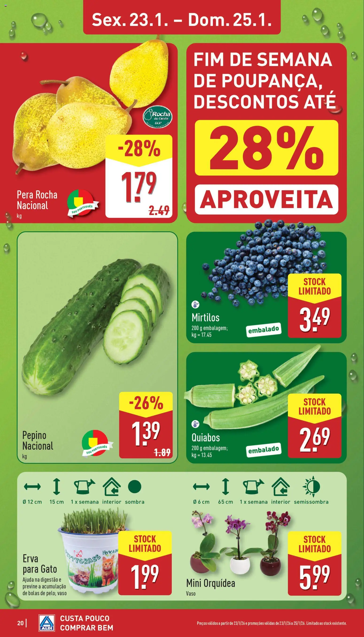 Aldi folheto │ válido de 19.01.2026 | Página: 20 | Produtos: Vaso, Mirtilos
