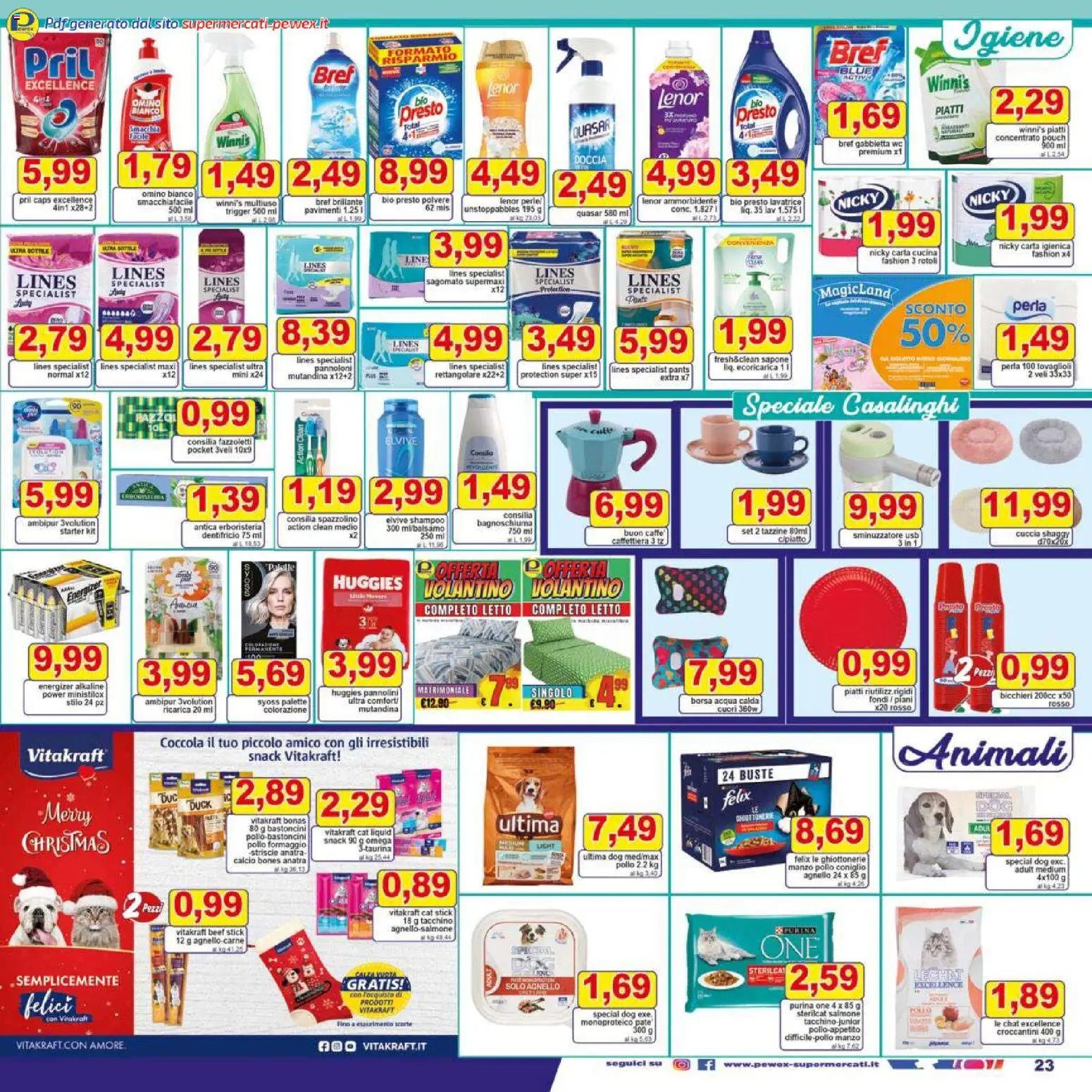 Volantino Pewex del 27.12.2025 | Pagina: 23 | Prodotti: Shampoo, USB, WC, Doccia