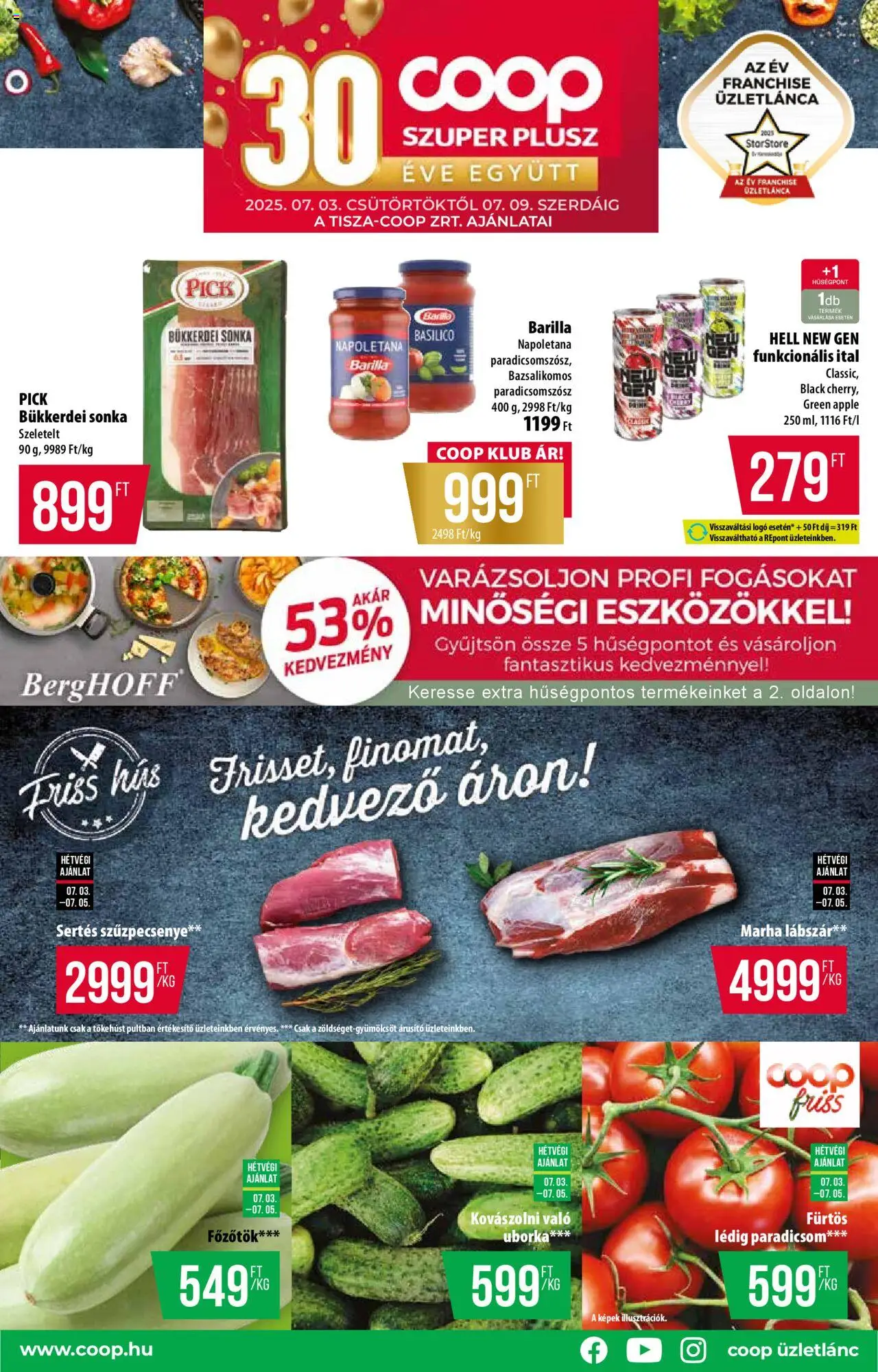 COOP akciós ujság - amely érvényes a következő dátumtól: 03.07.2025 | Oldal: 1 | Termékek: Sonka, Paradicsom, Szűzpecsenye, Paradicsomszósz
