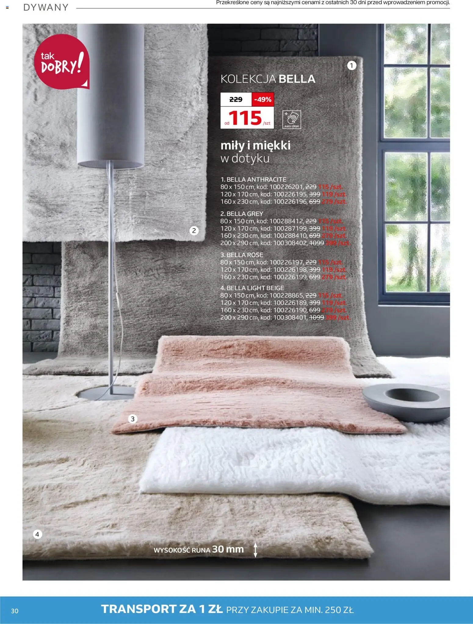 Komfort Gazetka od 07.01.2026 | Strona: 30 | Produkty: Dywany