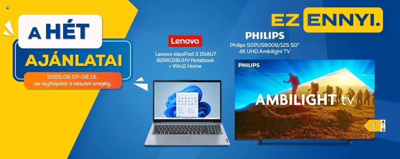 Euronics akciós ujság - amely érvényes a következő dátumtól: 07.08.2025 | Oldal: 2 | Termékek: TV