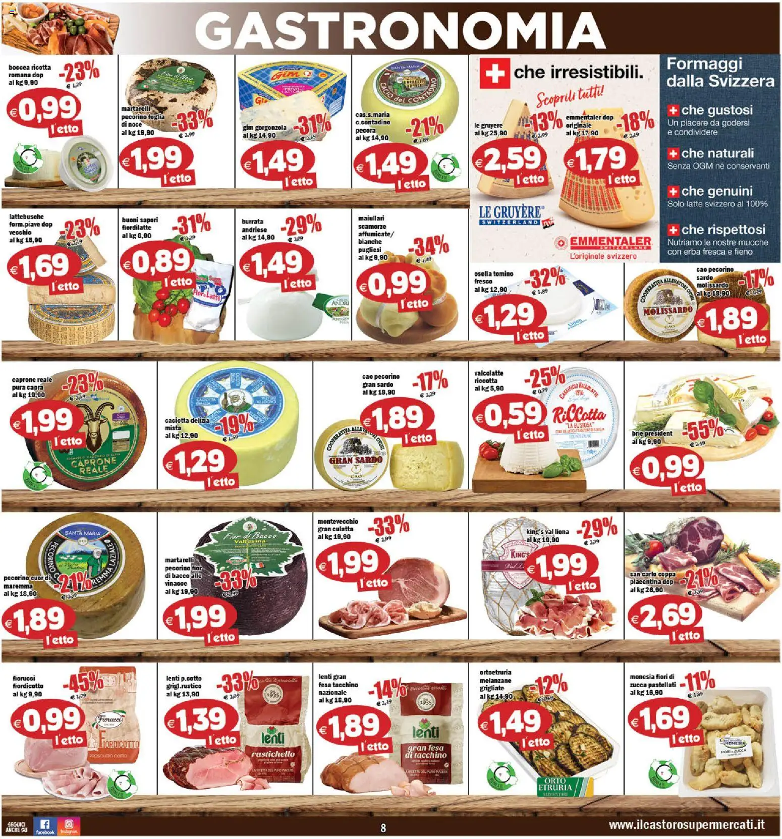 Volantino Il Castoro del 17.04.2026 | Pagina: 8 | Prodotti: Melanzane, Ricotta, Letto, Pecorino