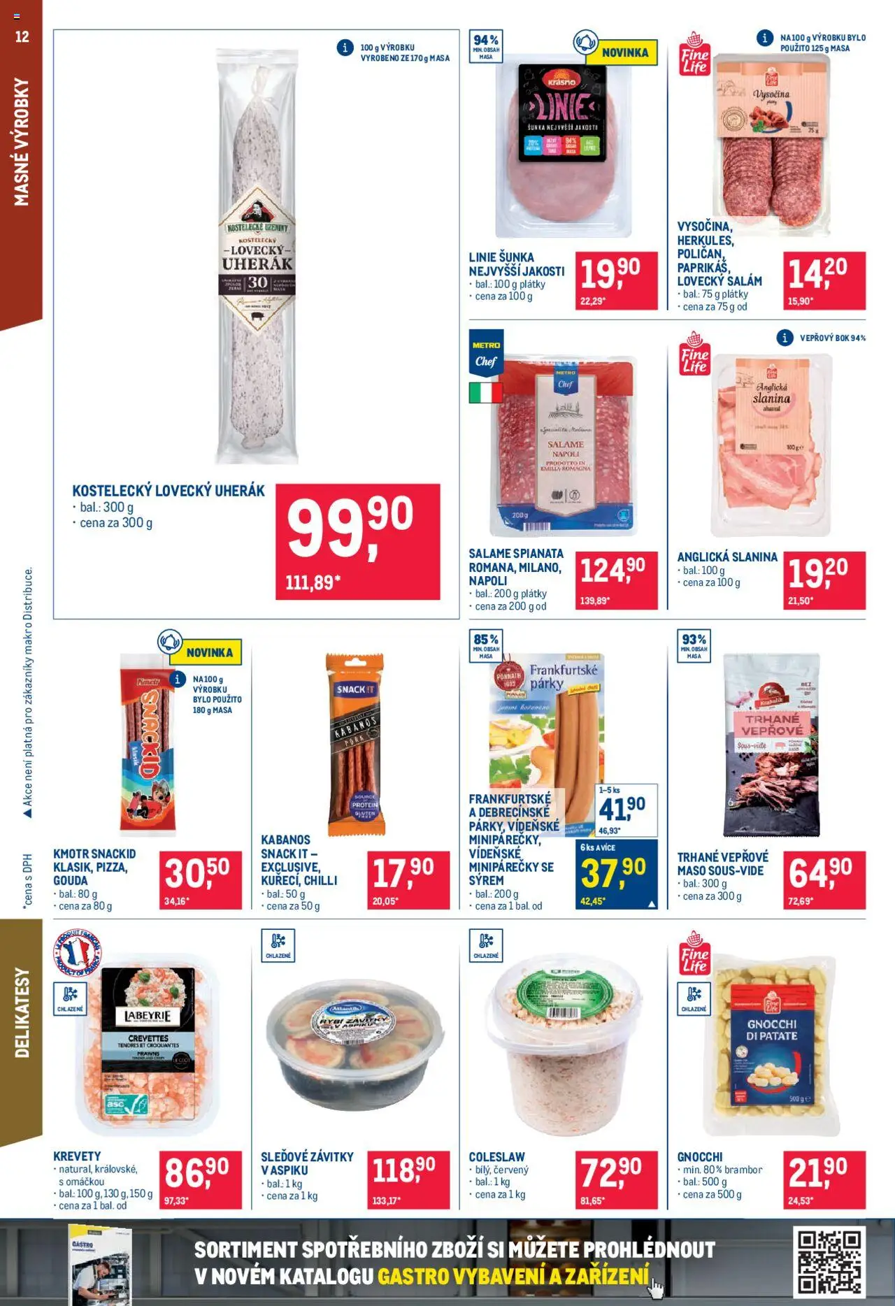 Makro leták - Pro milovníky jídla od 18.06.2025 | Strana: 12 | Produkty: Uherák, Vysočina, Slanina, Protein