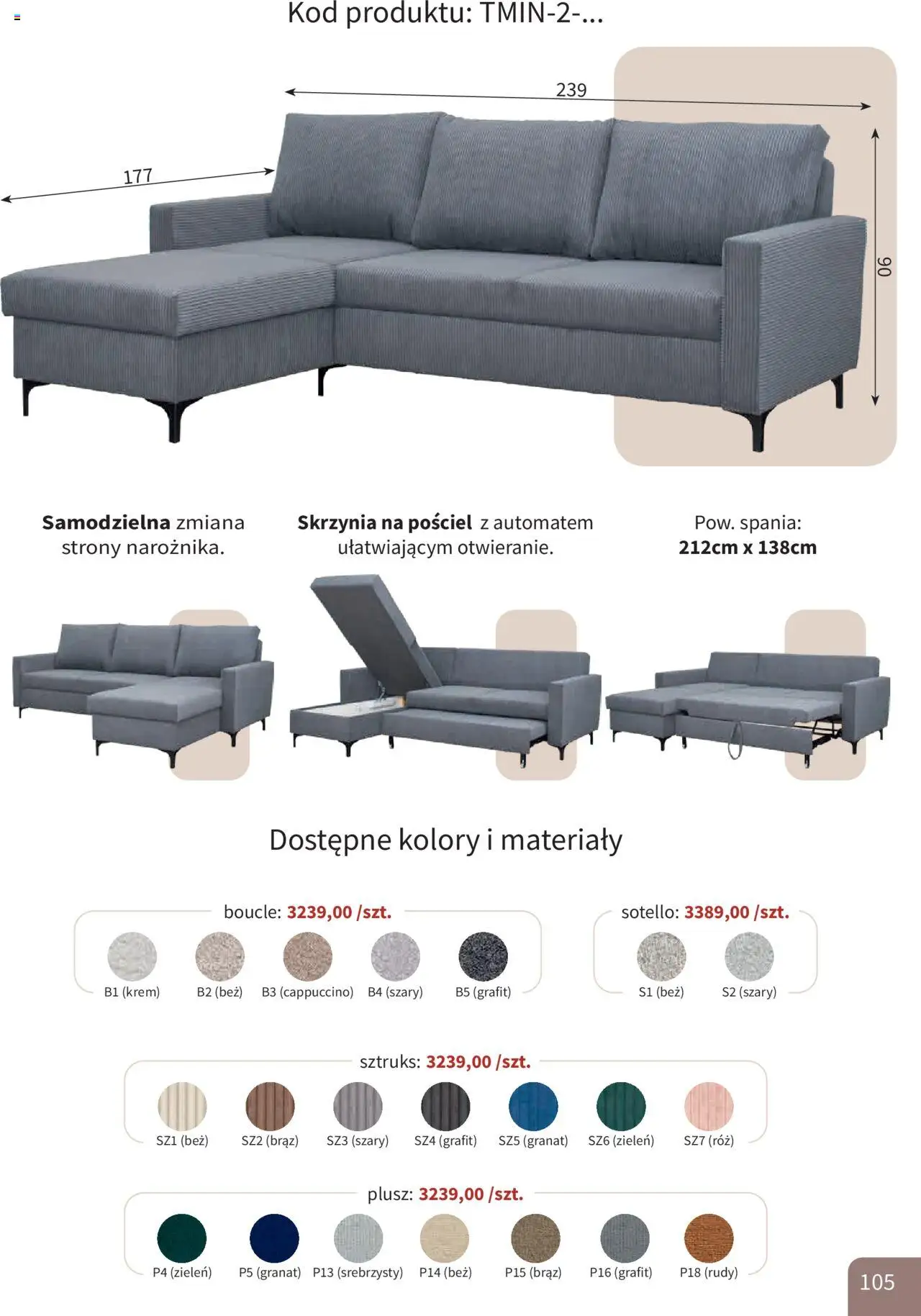 Bodzio Katalog od 01.10.2025 | Strona: 105 | Produkty: Pościel, Cappuccino, Róż, Krem