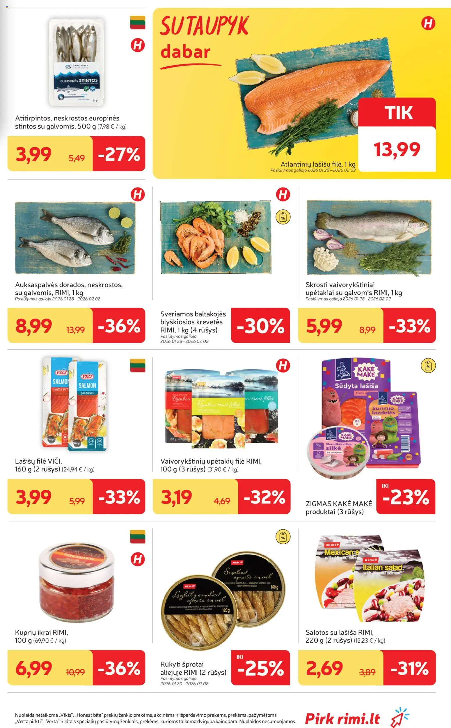 Rimi akcijos nuo 27.01.2026 | Puslapis: 5 | Prekių: Salotos, Silkė, Ikrai