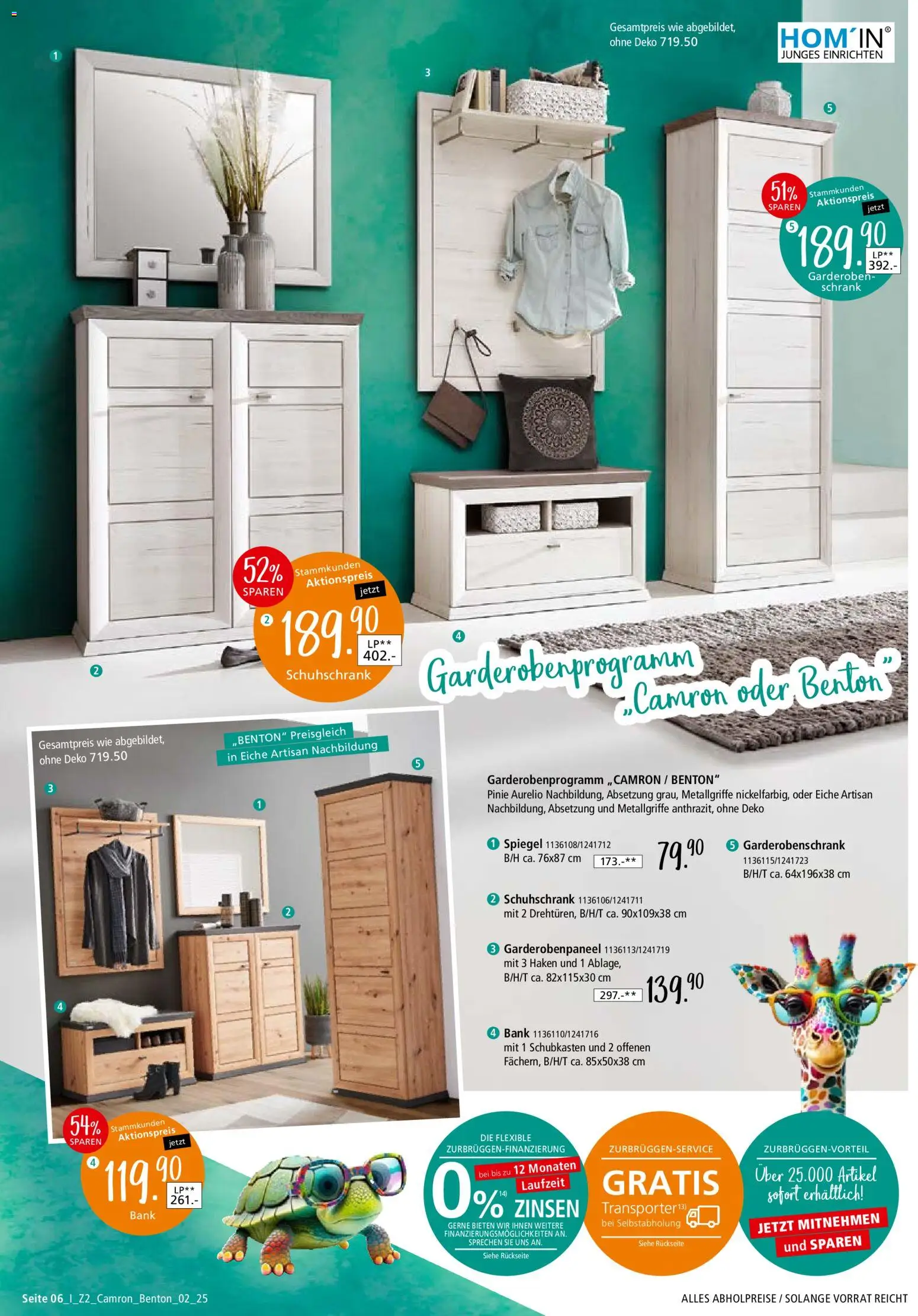 Zurbrüggen Z2 - Camron & Benton – gültig ab 07.01.2026 | Seite: 6 | Produkte: Schrank, Spiegel, Garderobenschrank
