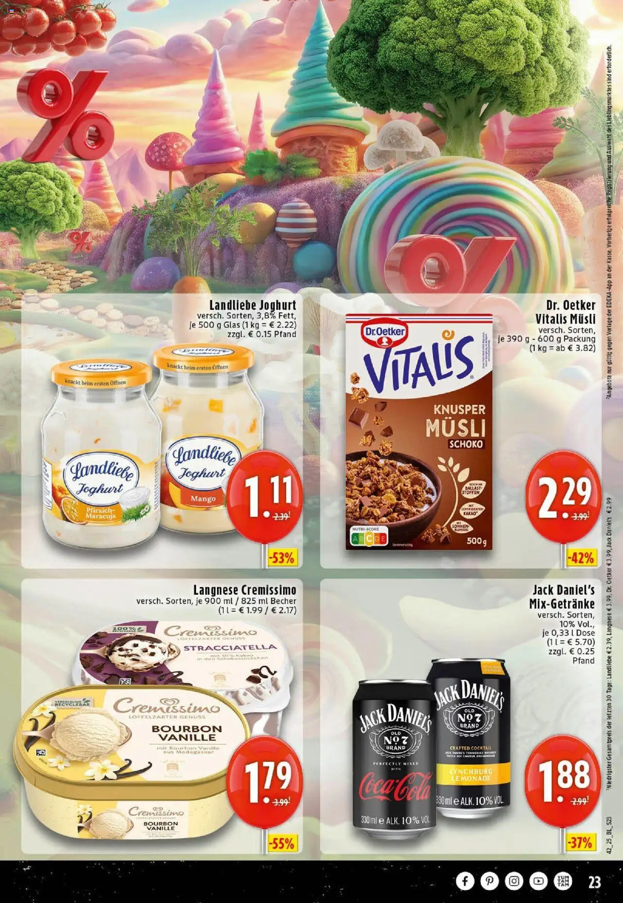 Edeka prospekt Westerkappeln	 – gültig ab 13.10.2025 | Seite: 23 | Produkte: Cremissimo, Coca cola, Pfirsich, Bourbon
