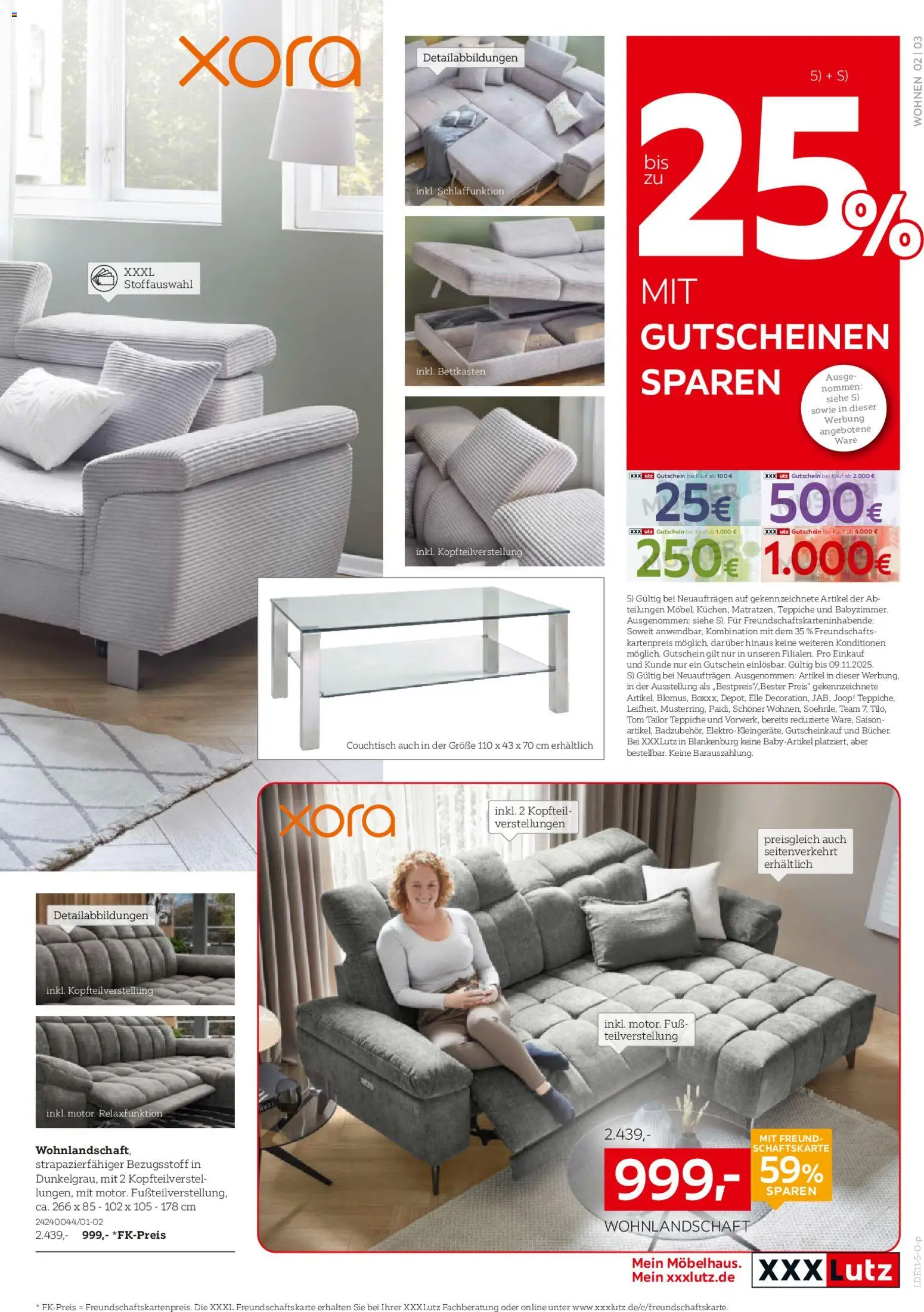 XXXL Lutz Polstermöbel-Testerinnen und -Tester gesucht! – gültig ab 26.10.2025 | Seite: 3 | Produkte: Wohnlandschaft, Couchtisch