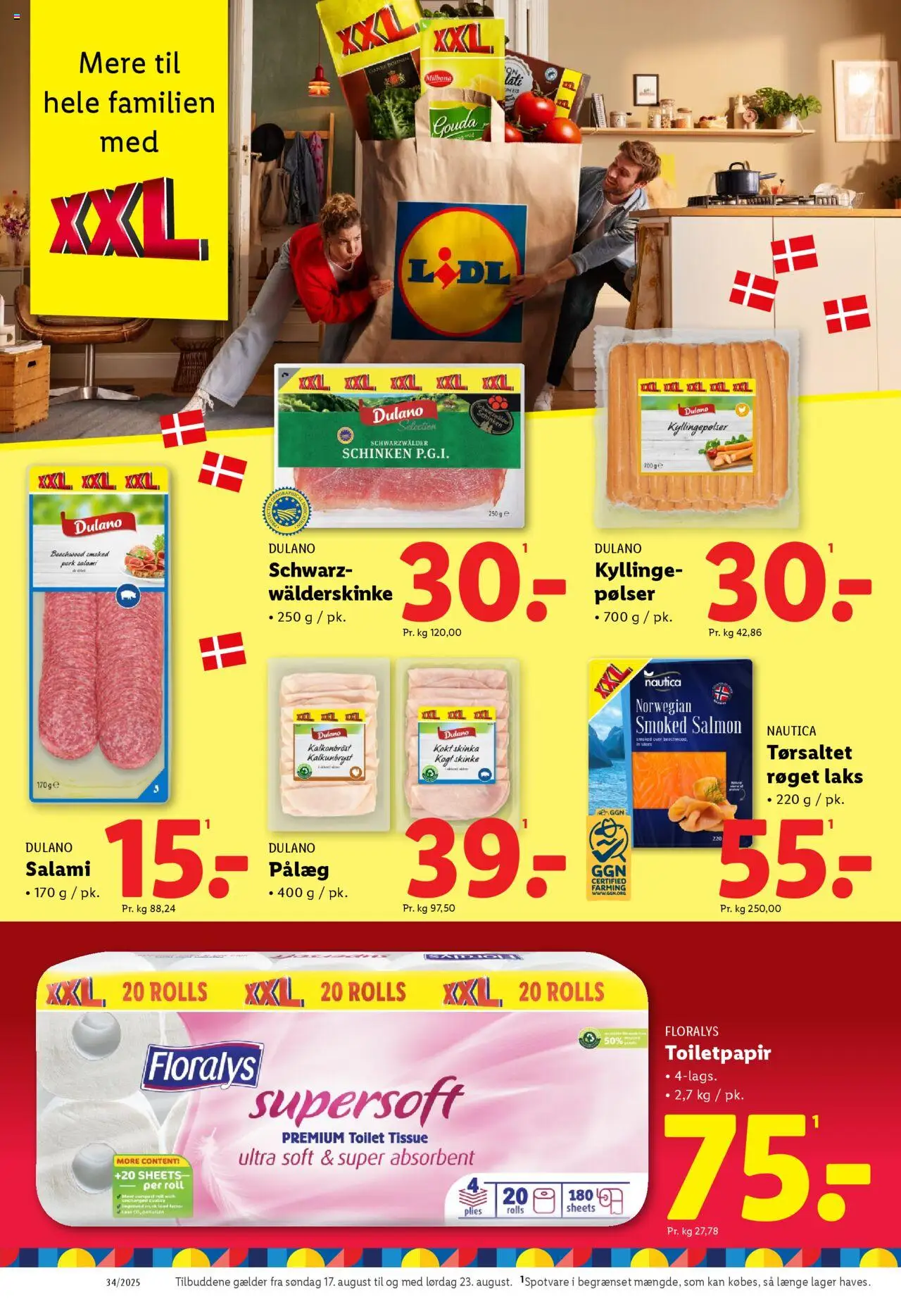 Lidl Tilbudsavis gyldig fra 17.08.2025 | Side: 10 | Produkter: Pølser, Skinke, Kyllingepølser, Toilet
