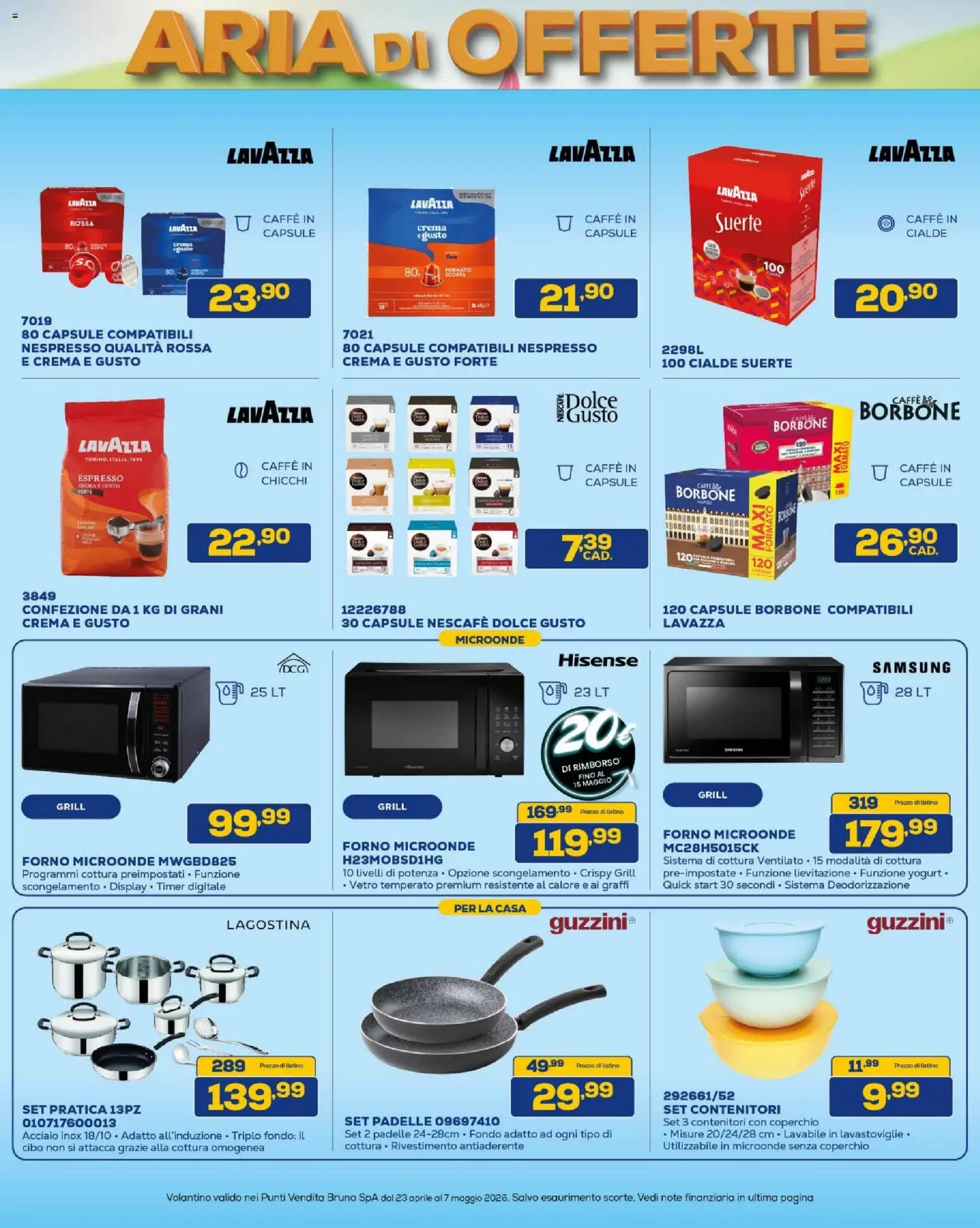 Volantino BRUNO del 23.04.2026 | Pagina: 25 | Prodotti: Crema, Microonde, Lavastoviglie, Forno
