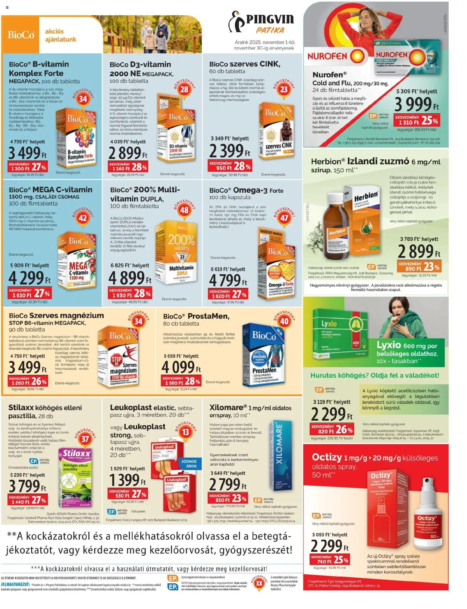 Pingvin Patika akciós ujság - amely érvényes a következő dátumtól: 01.11.2025 | Oldal: 7 | Termékek: Bor, Multivitamin, Cukor, Citrom