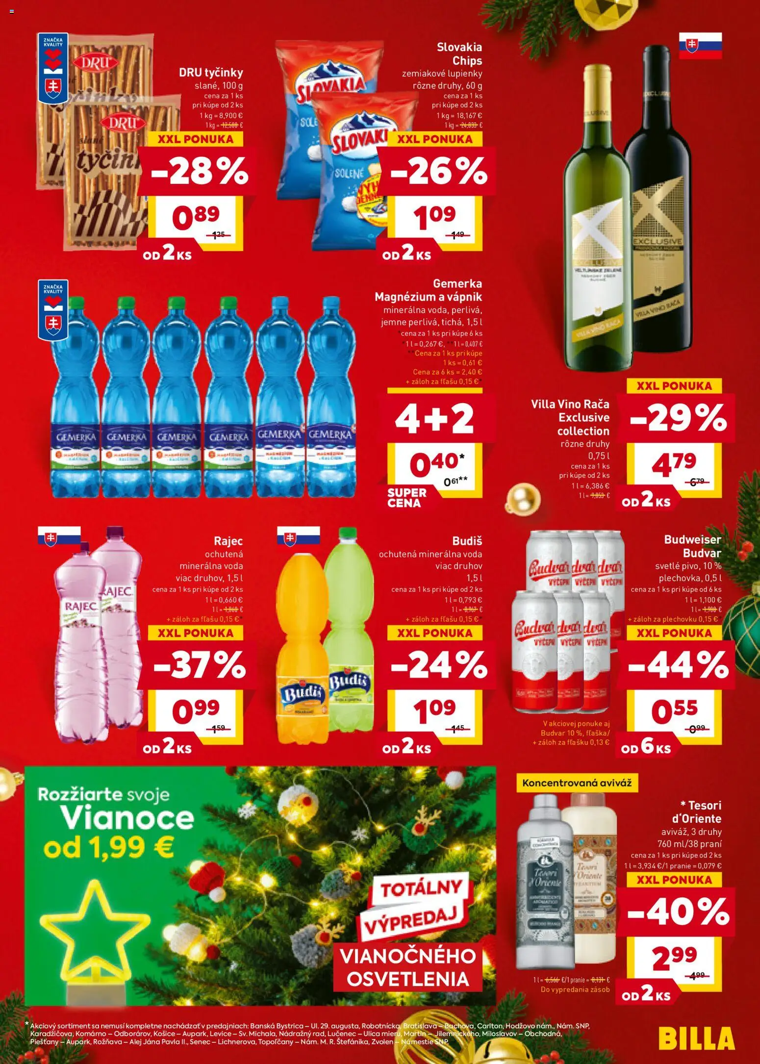 Nové Billa akcie – leták je platný od 10.12.2025 | Strana: 11 | Produkty: Víno, Budiš, Budvar, Voda