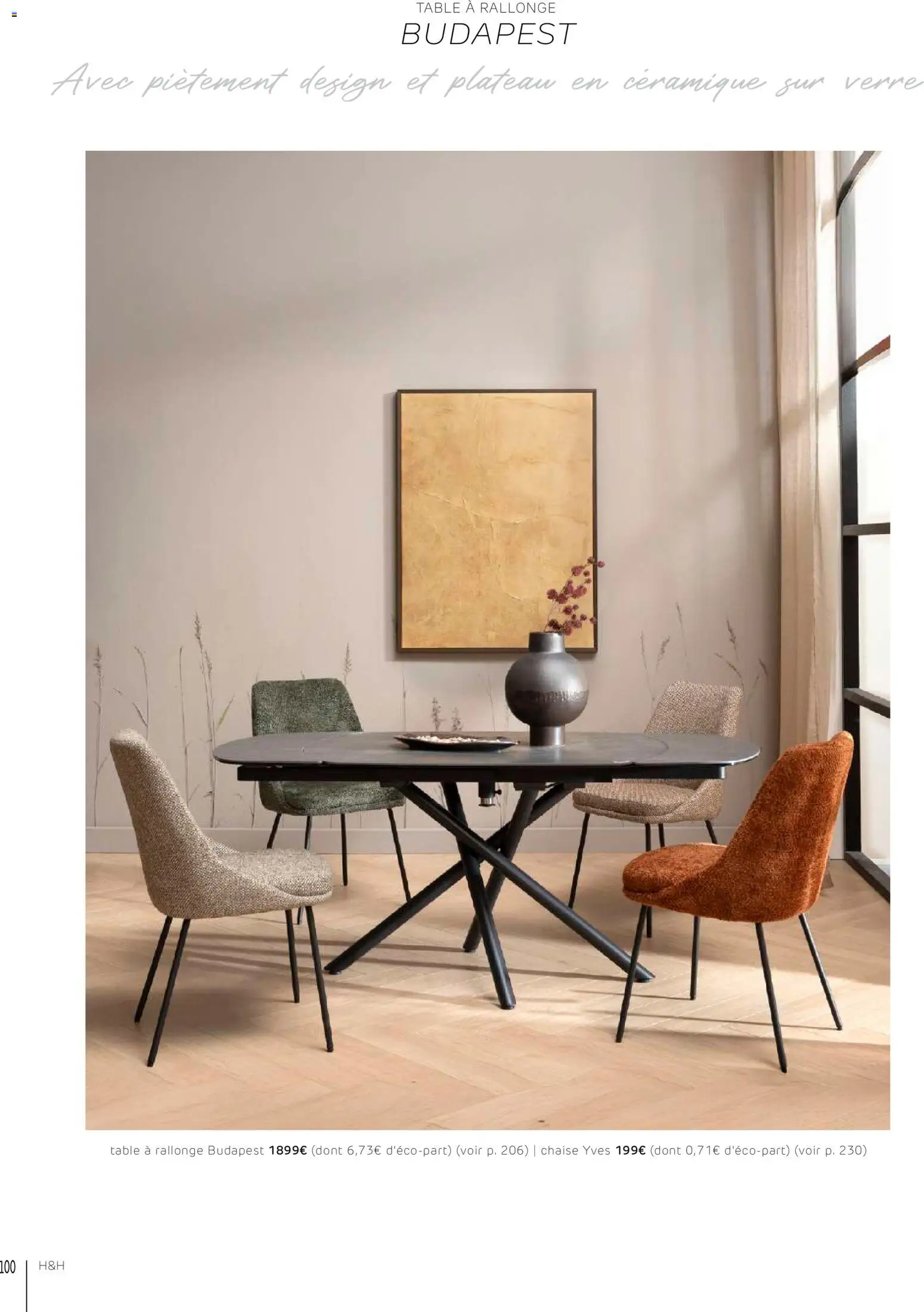 {H1} | Page: 100 | Produits: Plateau, Table, Chaise
