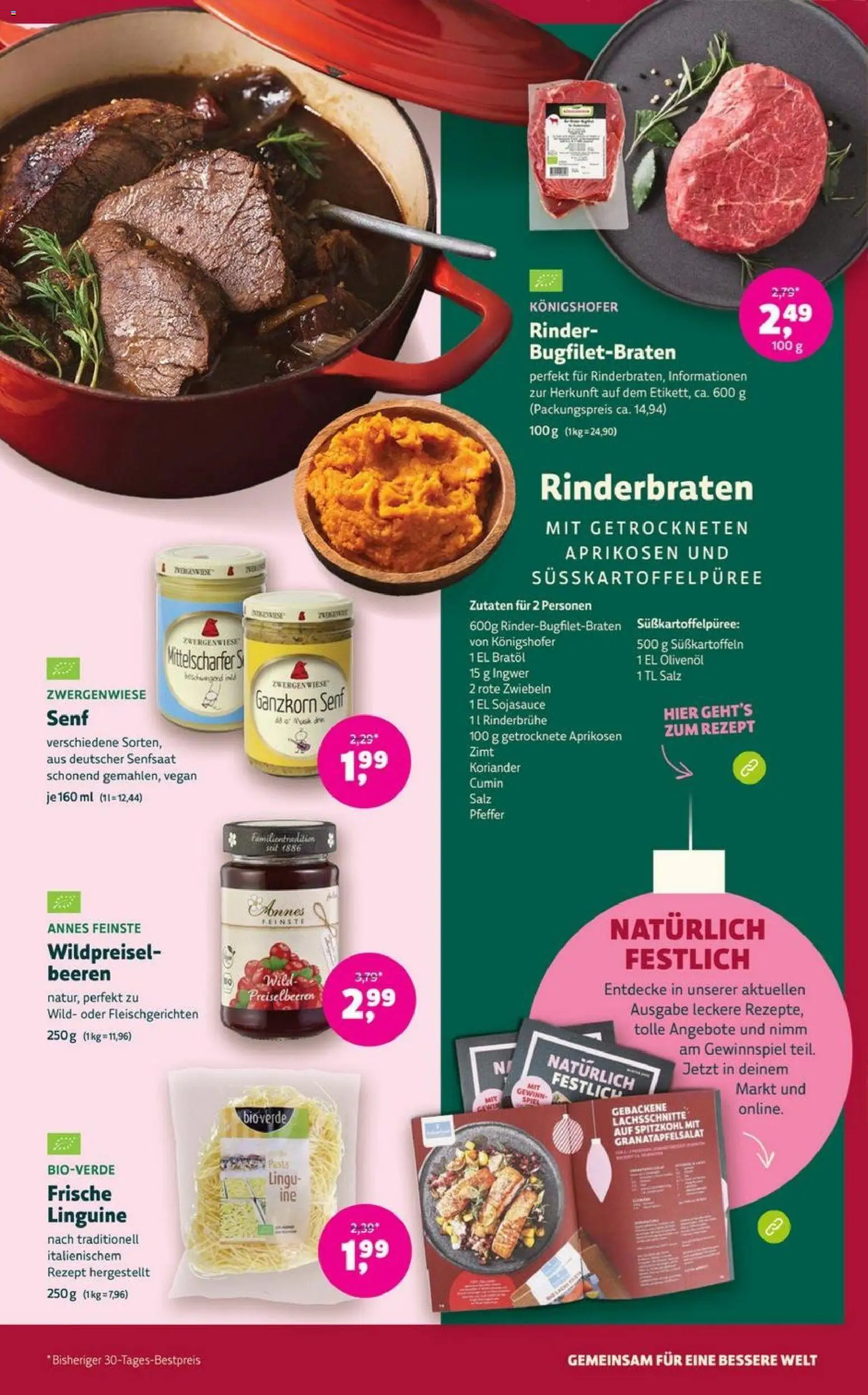 Denns BioMarkt Angebote – gültig ab 17.12.2025 | Seite: 7 | Produkte: Rinderbraten, Olivenol, Salz, Pfeffer