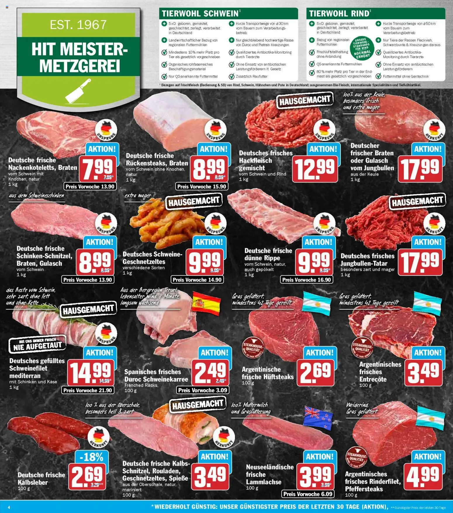 HIT - Bayern – gültig ab 27.10.2025 | Seite: 4 | Produkte: Käse, Entrecote, Gulasch, Schinken