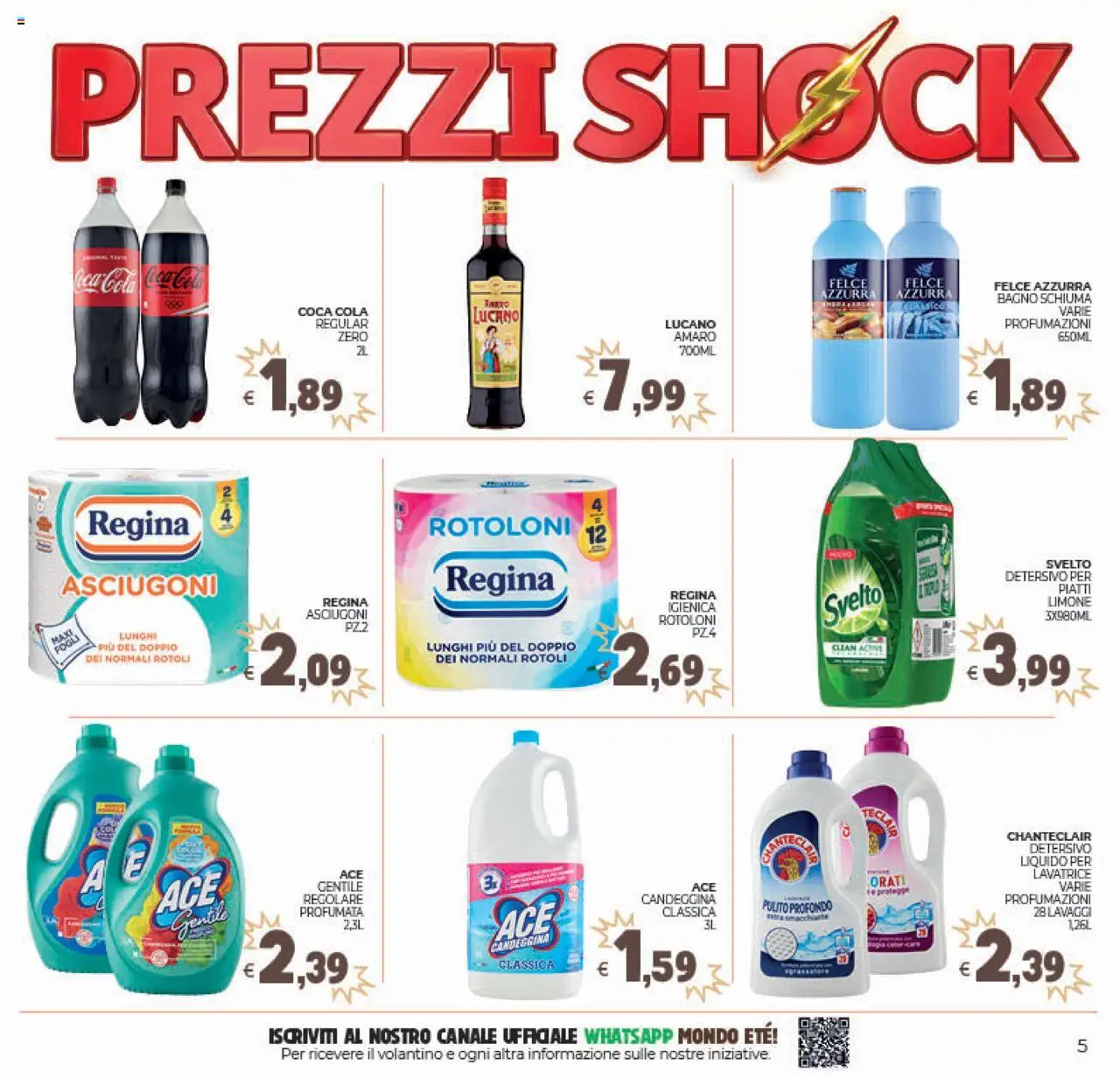 Volantino Eté del 19.08.2025 | Pagina: 5 | Prodotti: Tè, Candeggina, Limone, Coca Cola