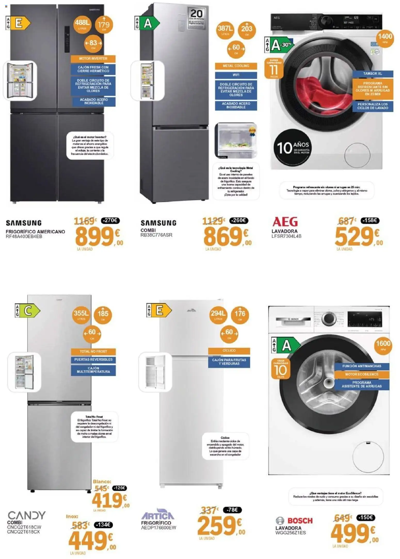 E.Leclerc folleto │ válido desde el 07.01.2026 | Página: 2 | Productos: Polvo, Refrigerador, Lavadora, Combi