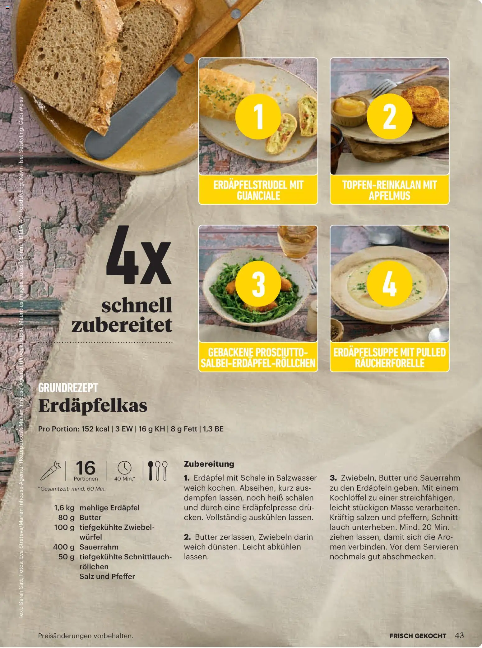Billa Frisch Gekocht gültig ab 01.05.2026 | Seite: 43 | Produkte: Zwiebeln, Salz, Pfeffer, Butter