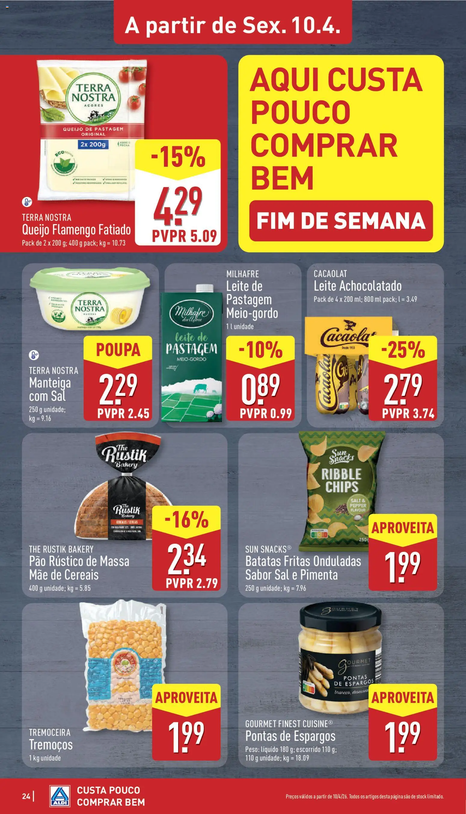 Aldi folheto │ válido de 06.04.2026 | Página: 24 | Produtos: Espargos, Pimenta, Cereais, Tremoços