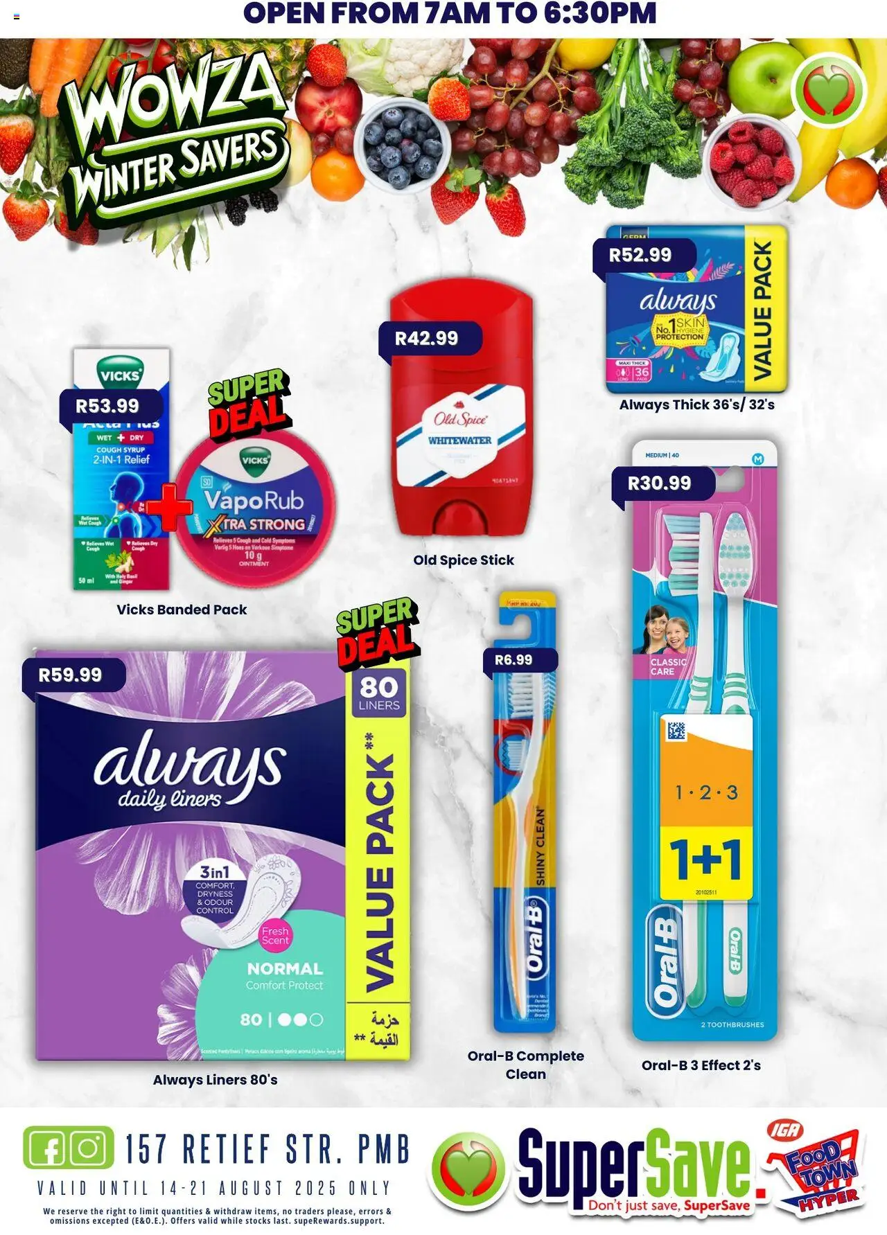 Super Save Specials │ valid from 14.08.2025 | Page: 15 | Products: Pads, Cough syrup, Syrup