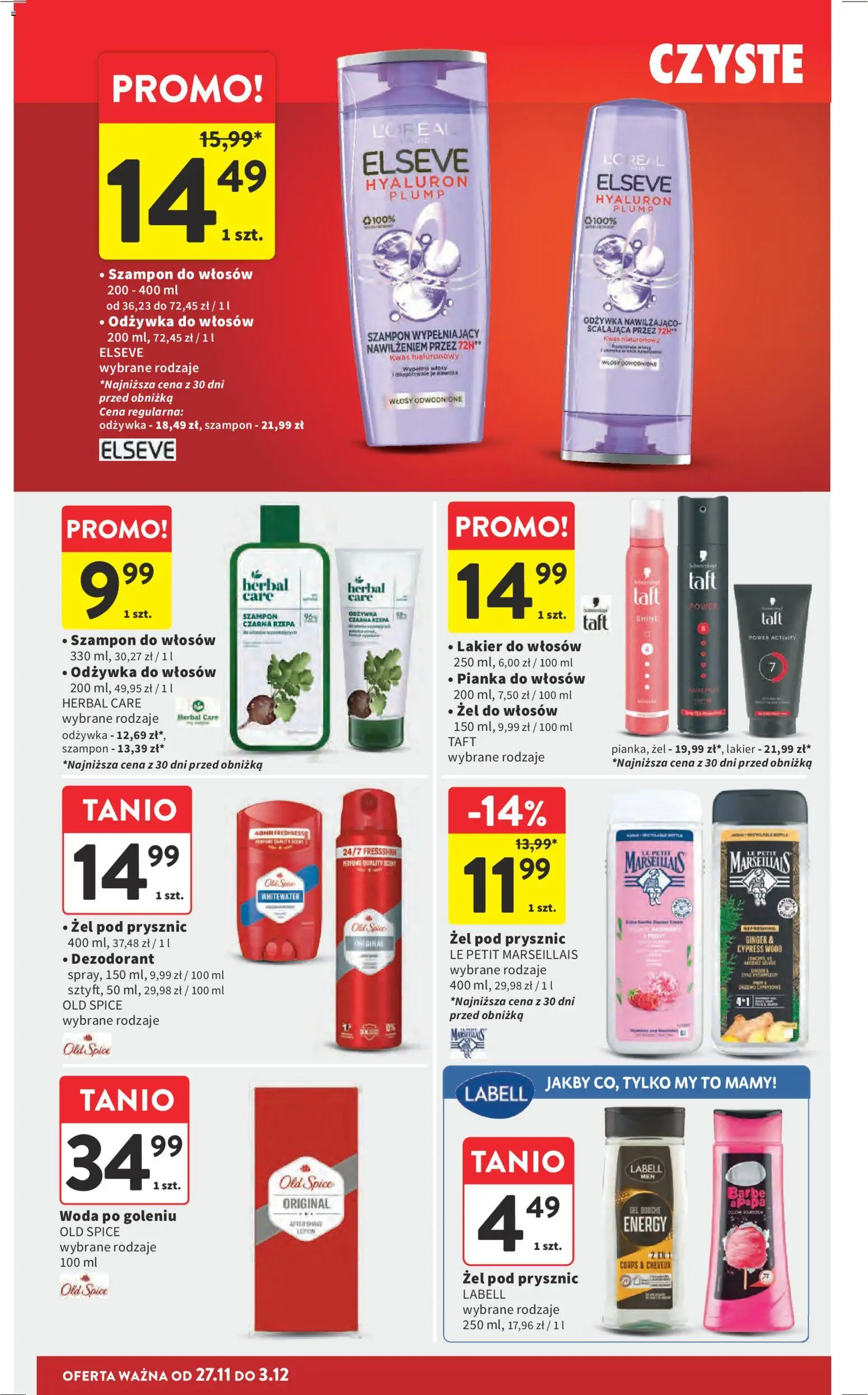 Intermarche Black Friday od 27.11.2025 | Strona: 55 | Produkty: Szampon, Lakier do włosów, Dezodorant, Woda
