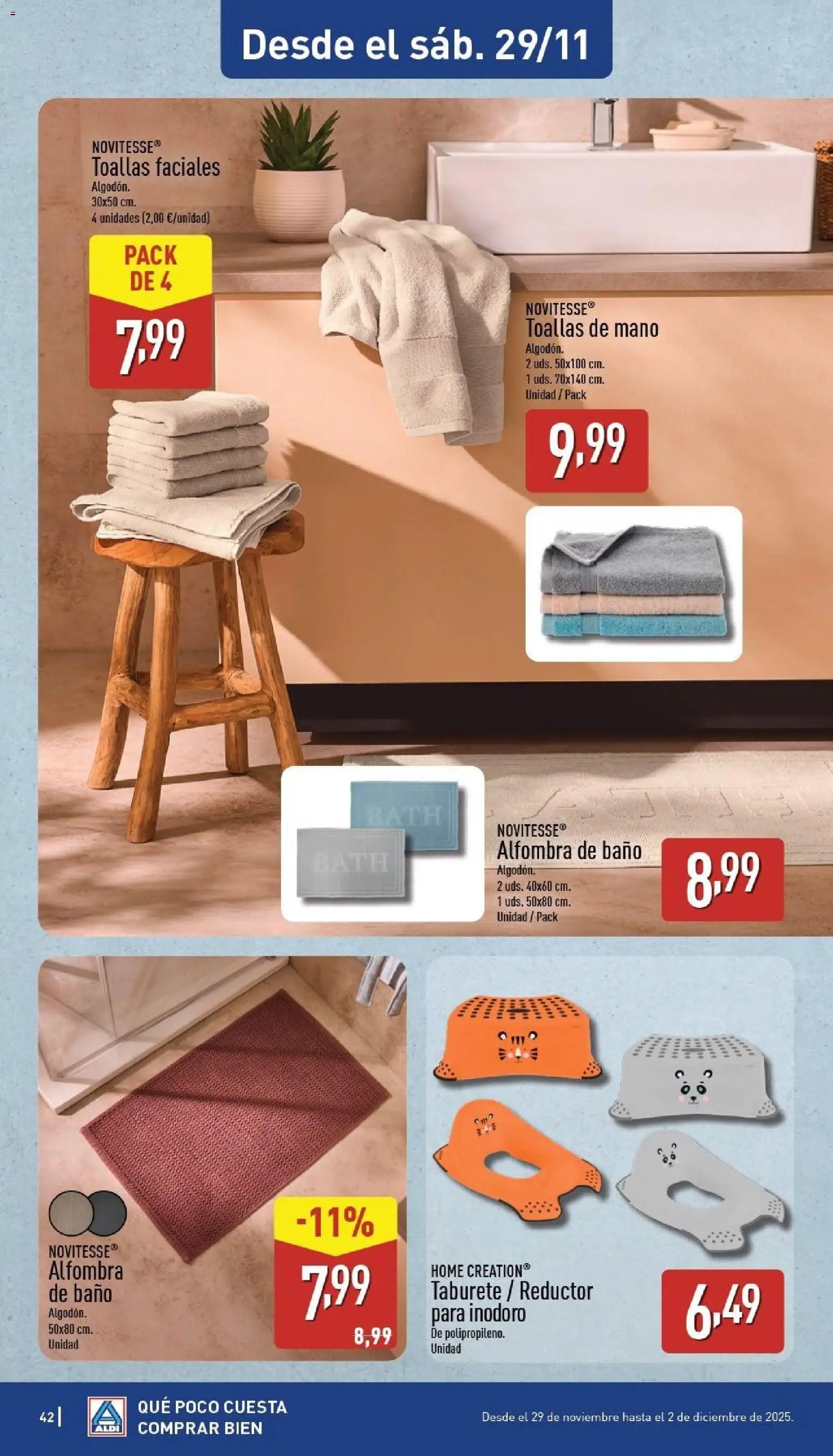 Aldi folleto Canarias │ válido desde el 24.11.2025 | Página: 42 | Productos: Taburete, Baño, Alfombra