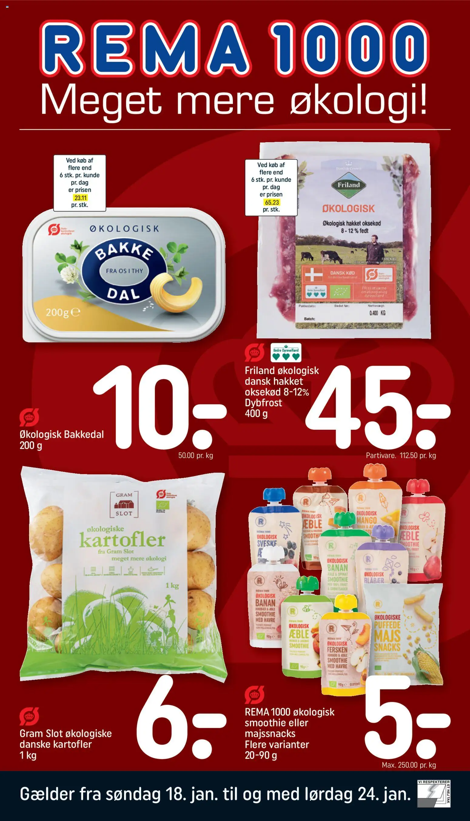 Rema 1000 tilbudsavis – gyldig fra 18.01.2026 | Side: 1 | Produkter: Blåbær, Mango, Majs, Smoothie