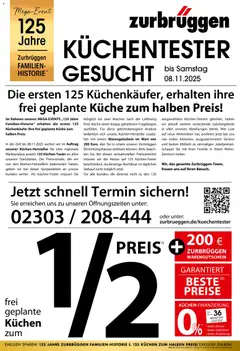 Zurbrüggen Küchentester gesucht ab 25.10.2025 gültig